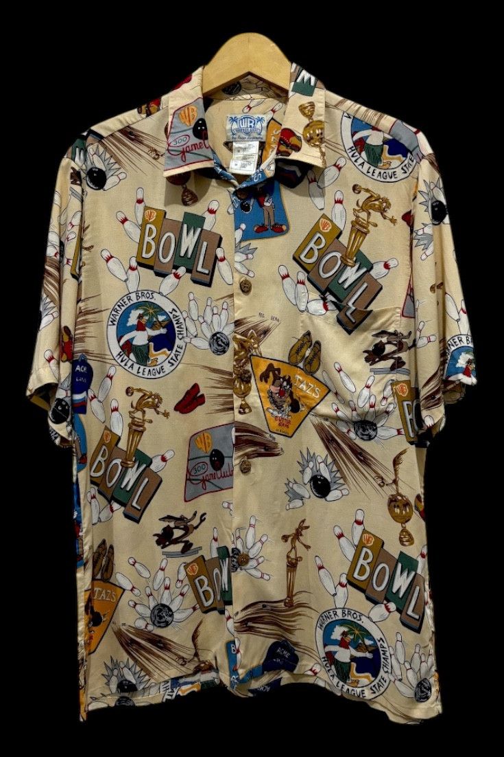 Vtg 90's REYN SPOONER X WARNER BROS BOWLING BUTTON UP SHIRT