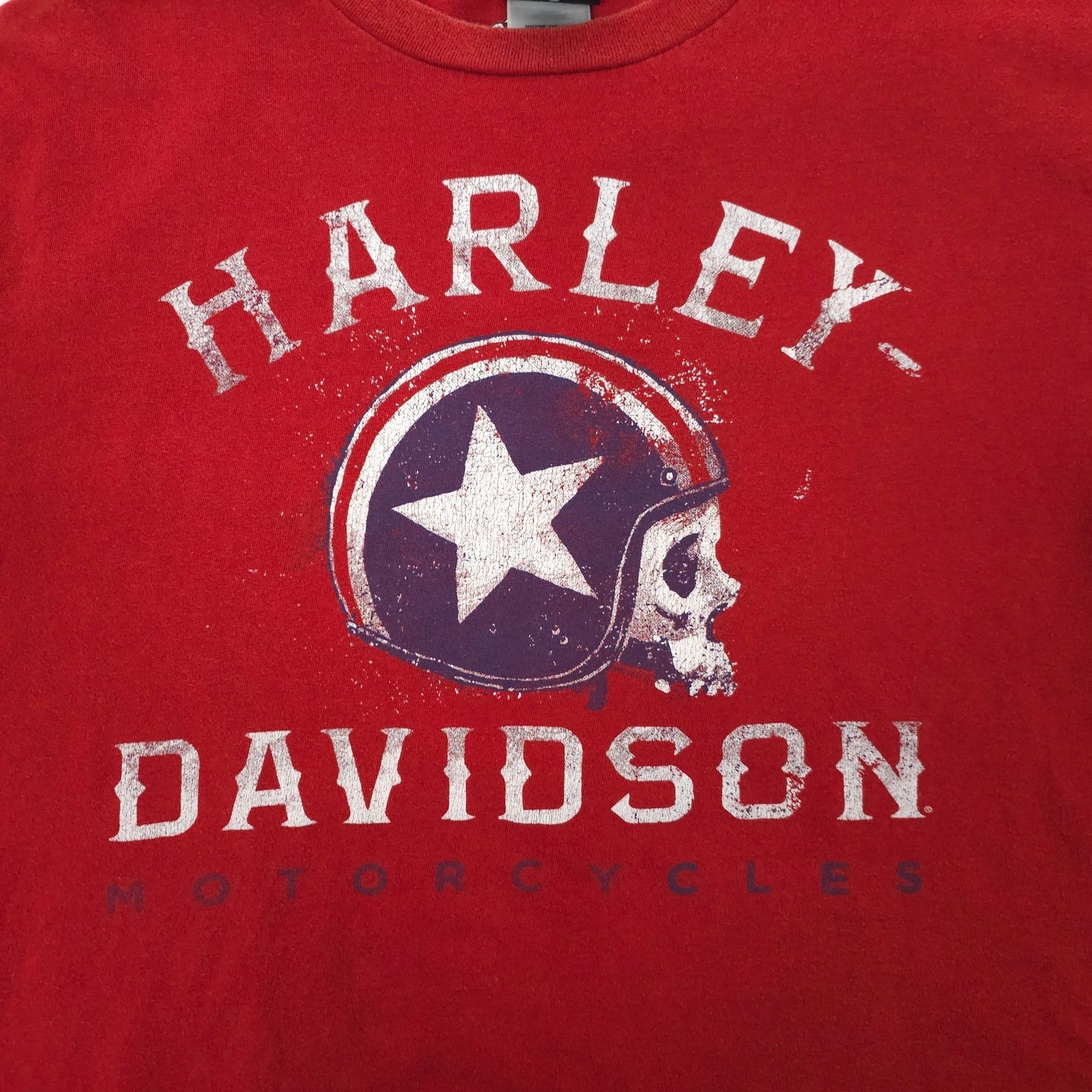 Harley Davidson Harley Davidson T Shirt Mens L Double Sided Skull Helmet Size US L / EU 52-54 / 3 - 6 Thumbnail