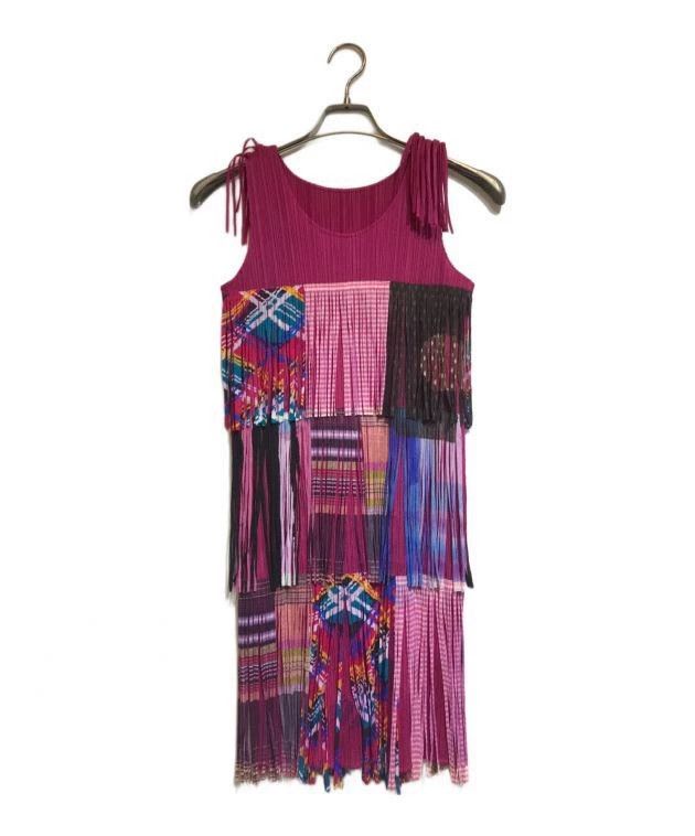 Issey Miyake issey miyake size:4 Fringed pleated dress Size 31" - 1 Thumbnail