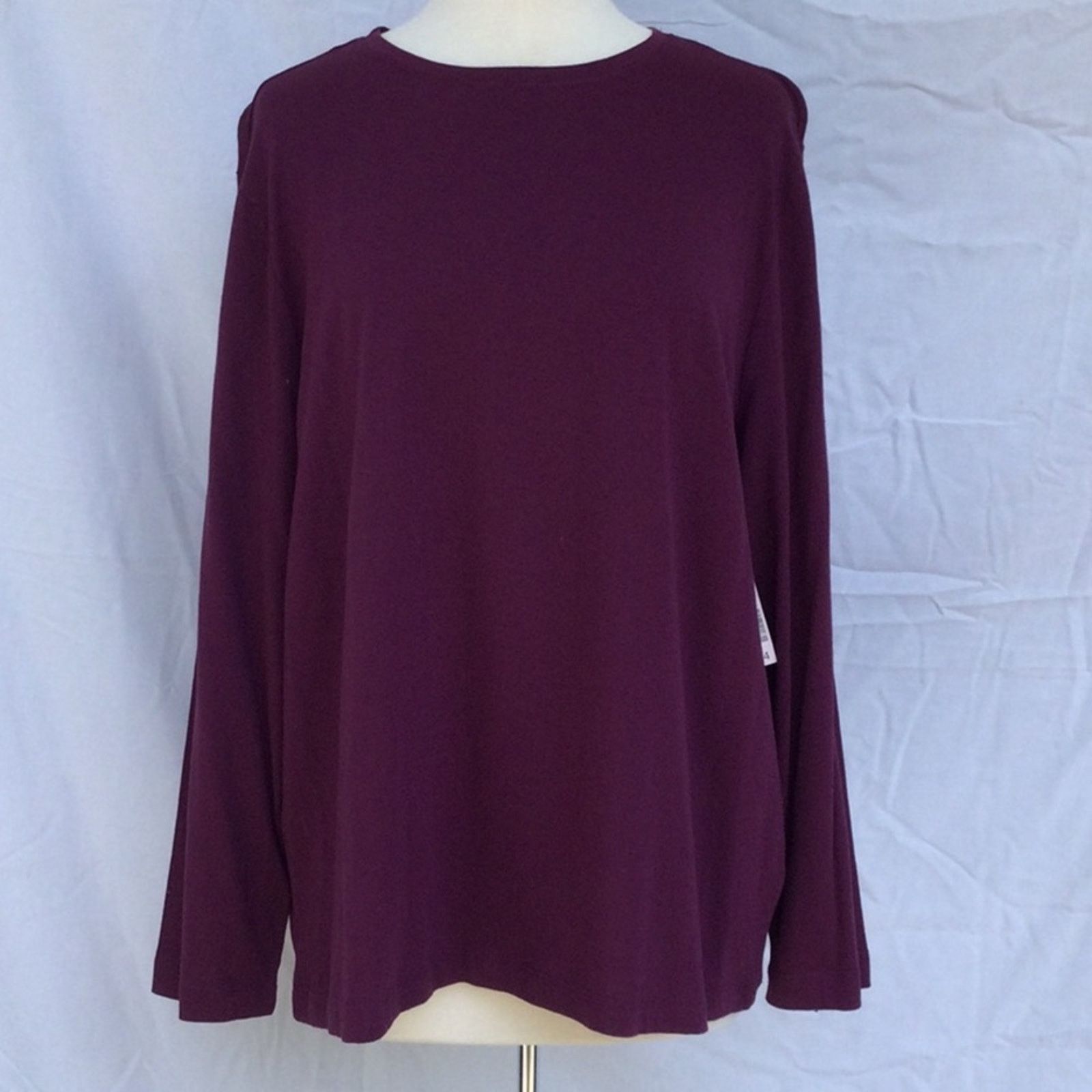 Other Dressbarn Woman Purple Long Sleeve T-Shirt 22/24 NWT Size 4XL / US 24-26 - 1 Thumbnail