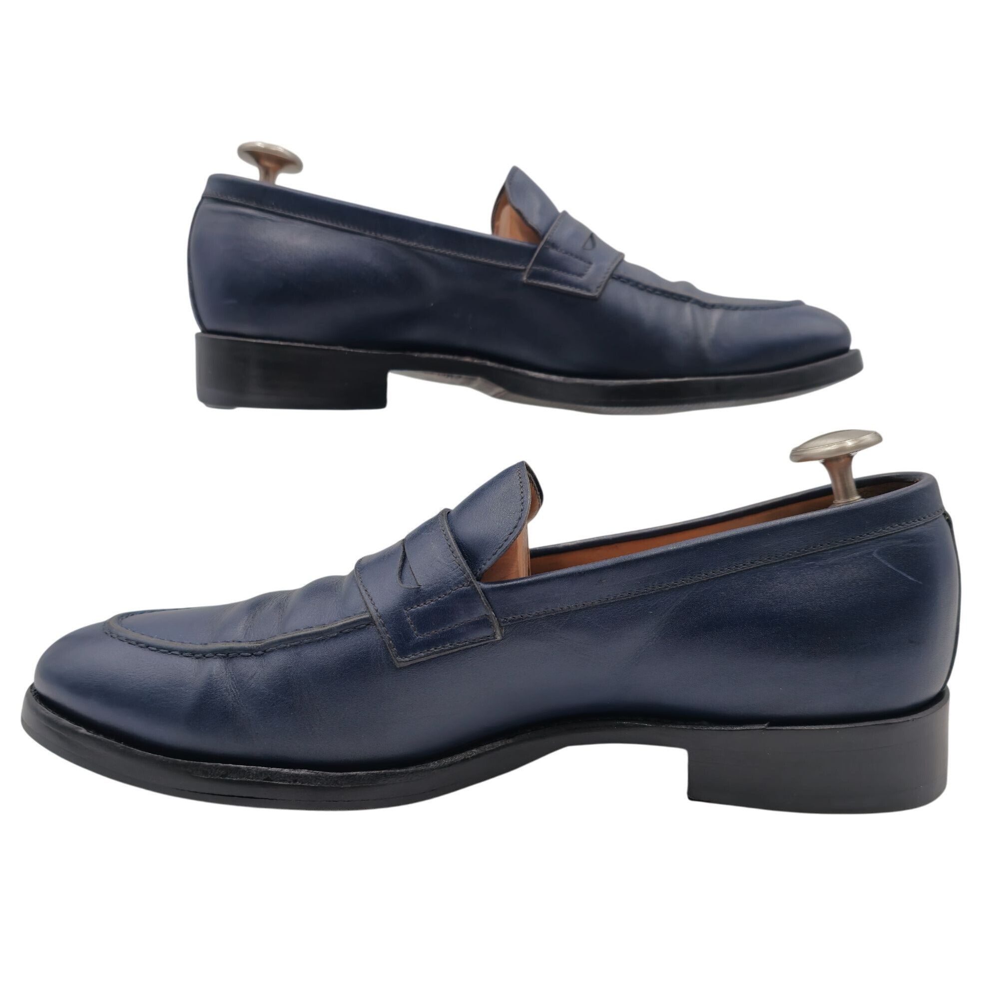 Other Gianni Gallucci Mens 11.5 / 44.5EU Navy Leather Dress Shoes Size US 11.5 / EU 44-45 - 9 Thumbnail