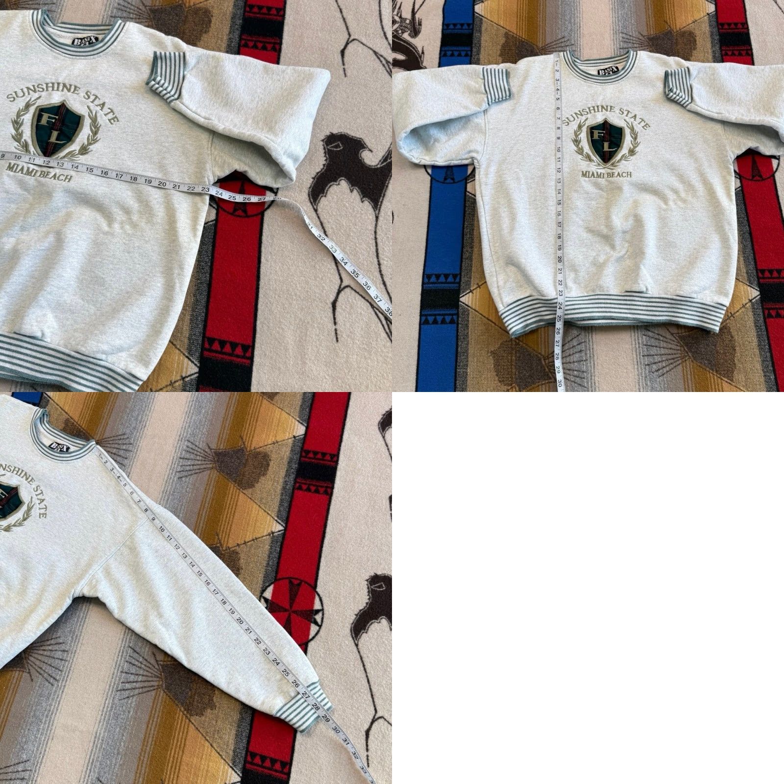 Vintage VINTAGE Miami Beach Florida Embroidered Crewneck Sweatshirt Size L USA Basix Gray Crew Neck Long Sleeve Pullover Sweatshirt 90s Beach Men Size US L / EU 52-54 / 3 - 8 Thumbnail