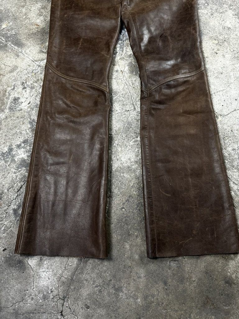 Vintage Vintage Y2k Leather Flaired Bootcut Pants 2000s 00s Size US 32 / EU 48 - 2 Thumbnail