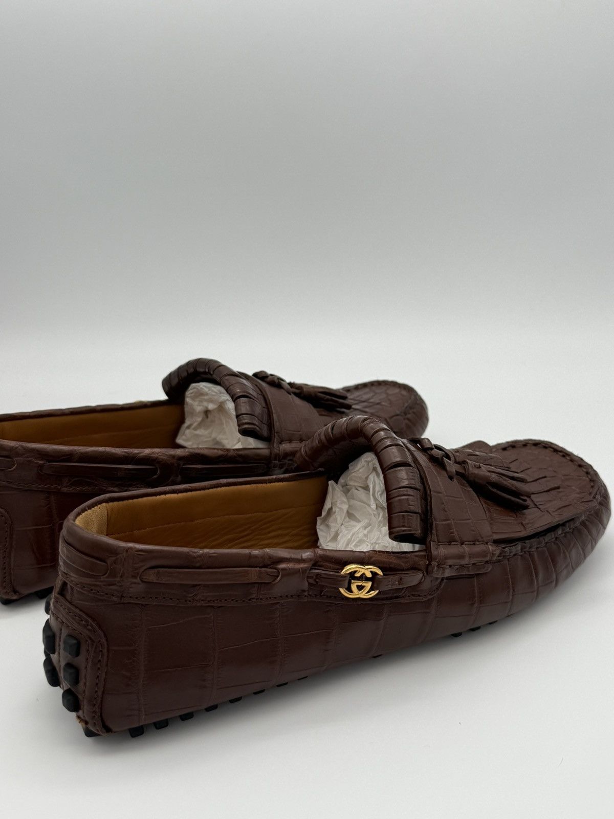 Gucci Gucci Men’s Brown Crocodile Moccasins Size 8 US NWT $3900 Size US 8 / EU 41 - 4 Thumbnail