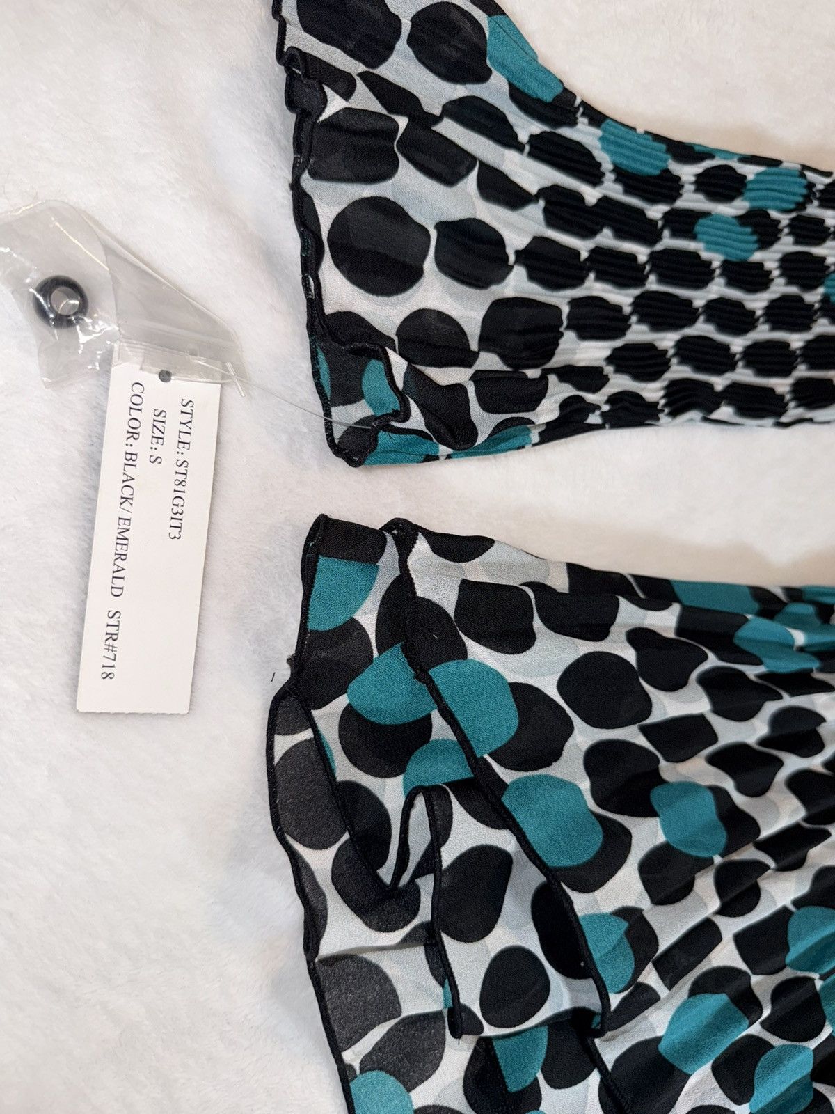 Other Zac & Rachel Y2K Peasant Top Teal Polka Dot Ruffle Blouse Size S / US 4 / IT 40 - 6 Thumbnail