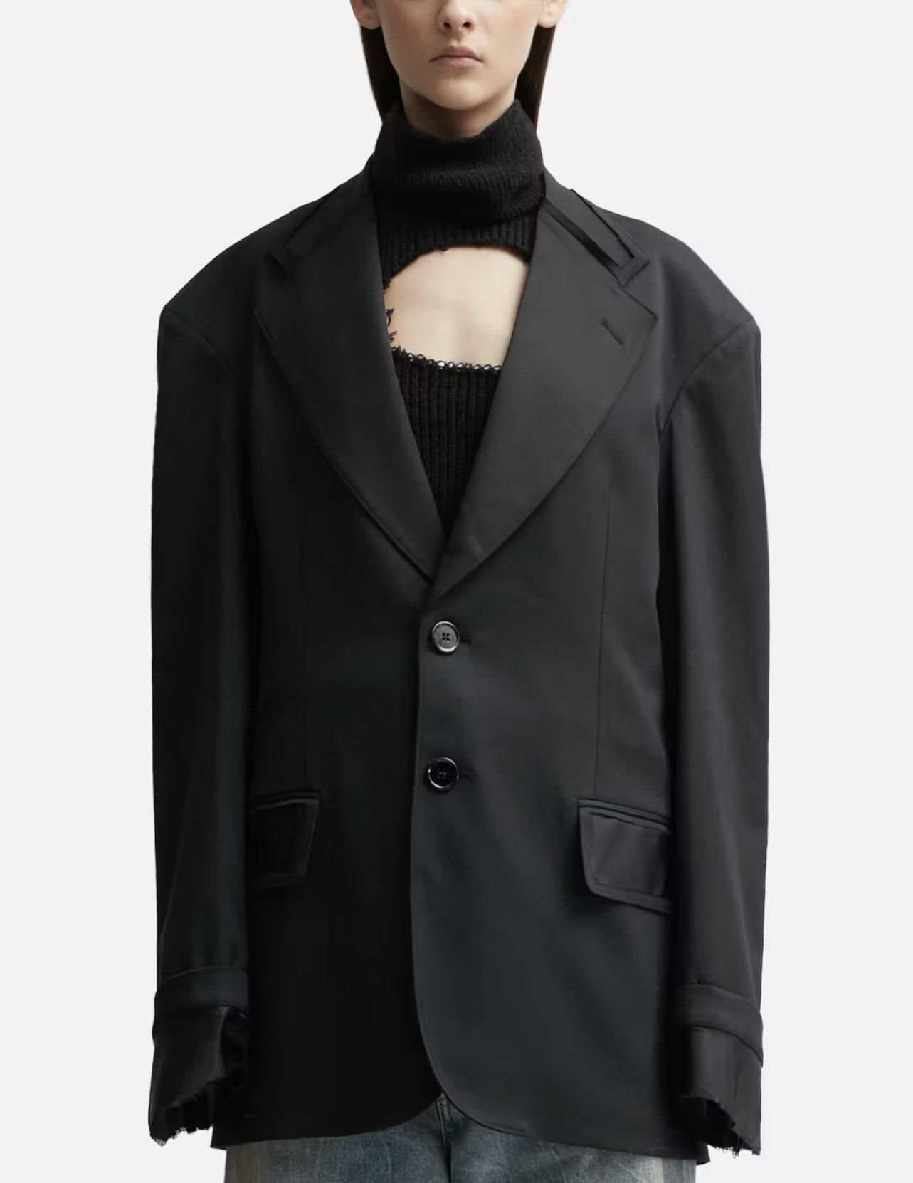 Maison Margiela !DS! SS23 Maison Margiela Deconstructed Black Blazer Jacket Size L / US 10 / IT 46 - 5 Thumbnail