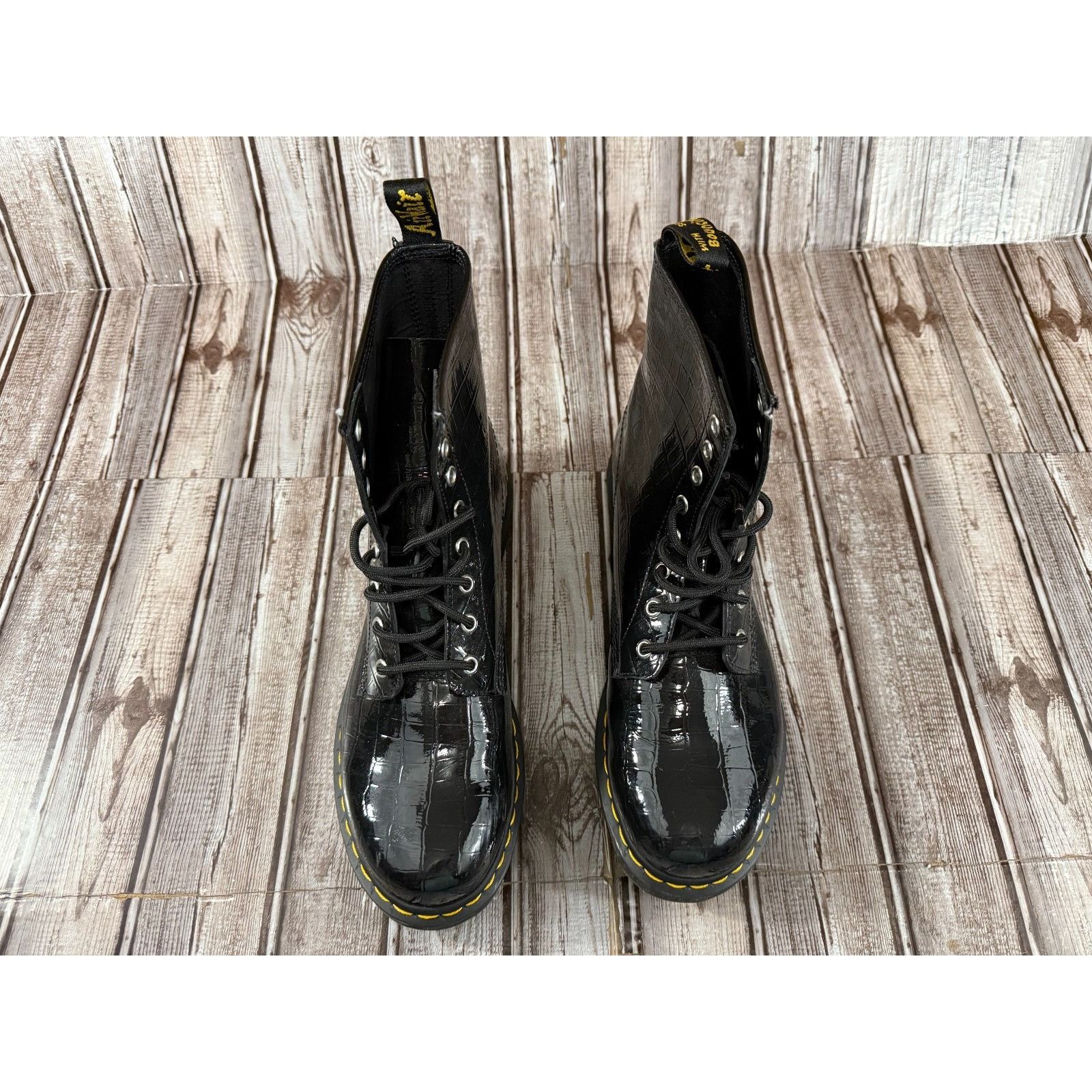 Dr. Martens Dr Martens 1460 Faux-Croc Embossed 8-Eye Boots sz 11 New Size US 11 / IT 41 - 2 Thumbnail