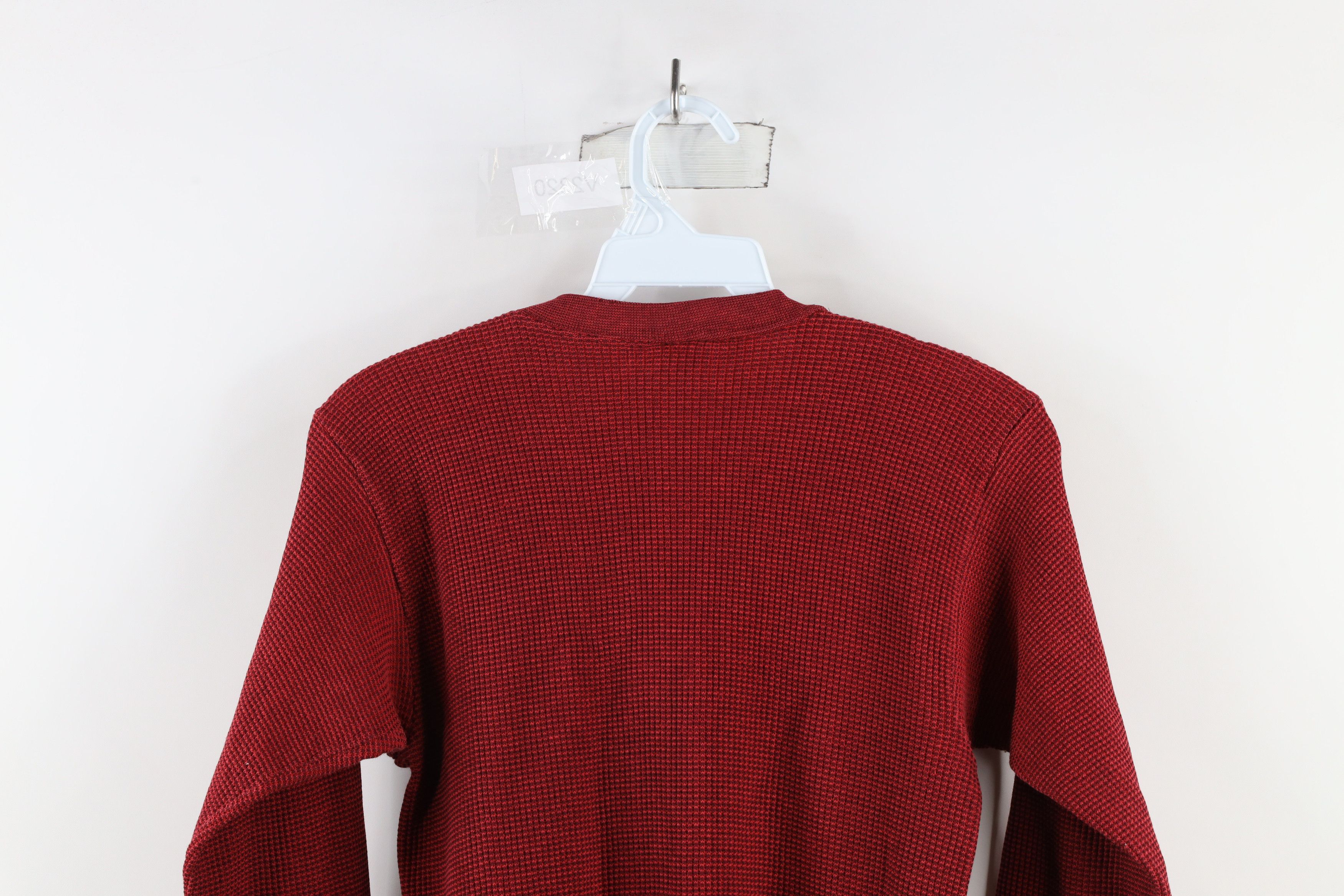 Vintage Vintage 90s Streetwear Thermal Waffle Knit T-Shirt Red USA Size US M / EU 48-50 / 2 - 10 Thumbnail