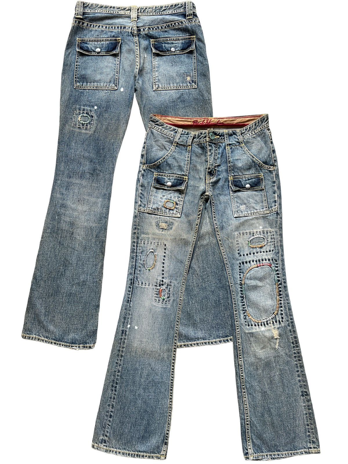 Flare BN Japan Patchwork Sashiko Bushpant Lowrise Jean 31x33