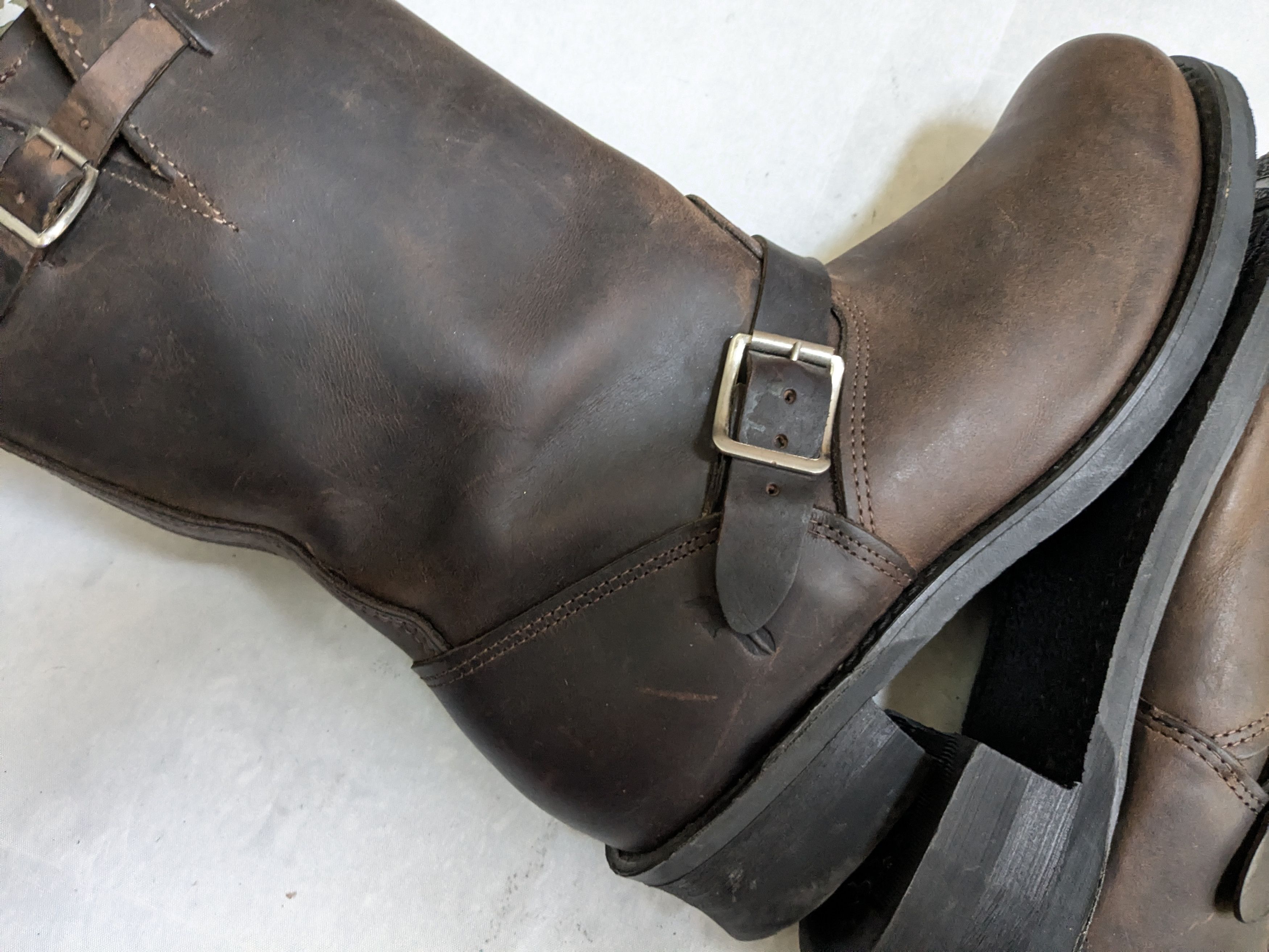 Frye Frye Engineer Boots Brown 10.5 M Leather Buckle Strap Size US 10.5 / EU 43-44 - 8 Thumbnail