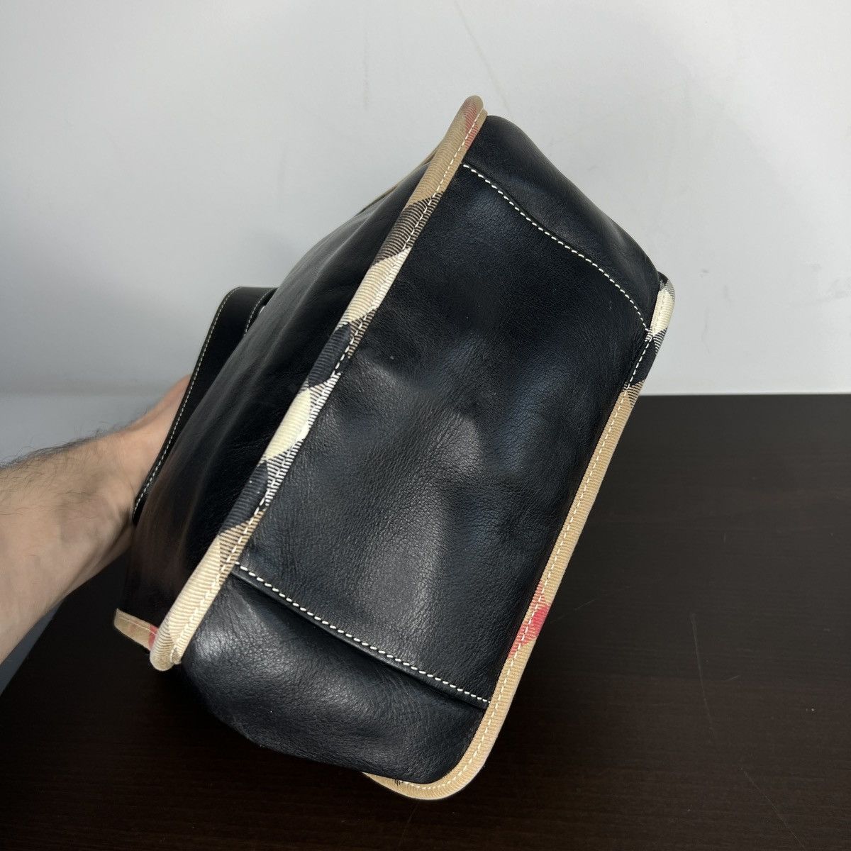 Burberry Burberry Shoulder Bag Black Genuine Leather Nova Check Rare Size ONE SIZE - 8 Thumbnail
