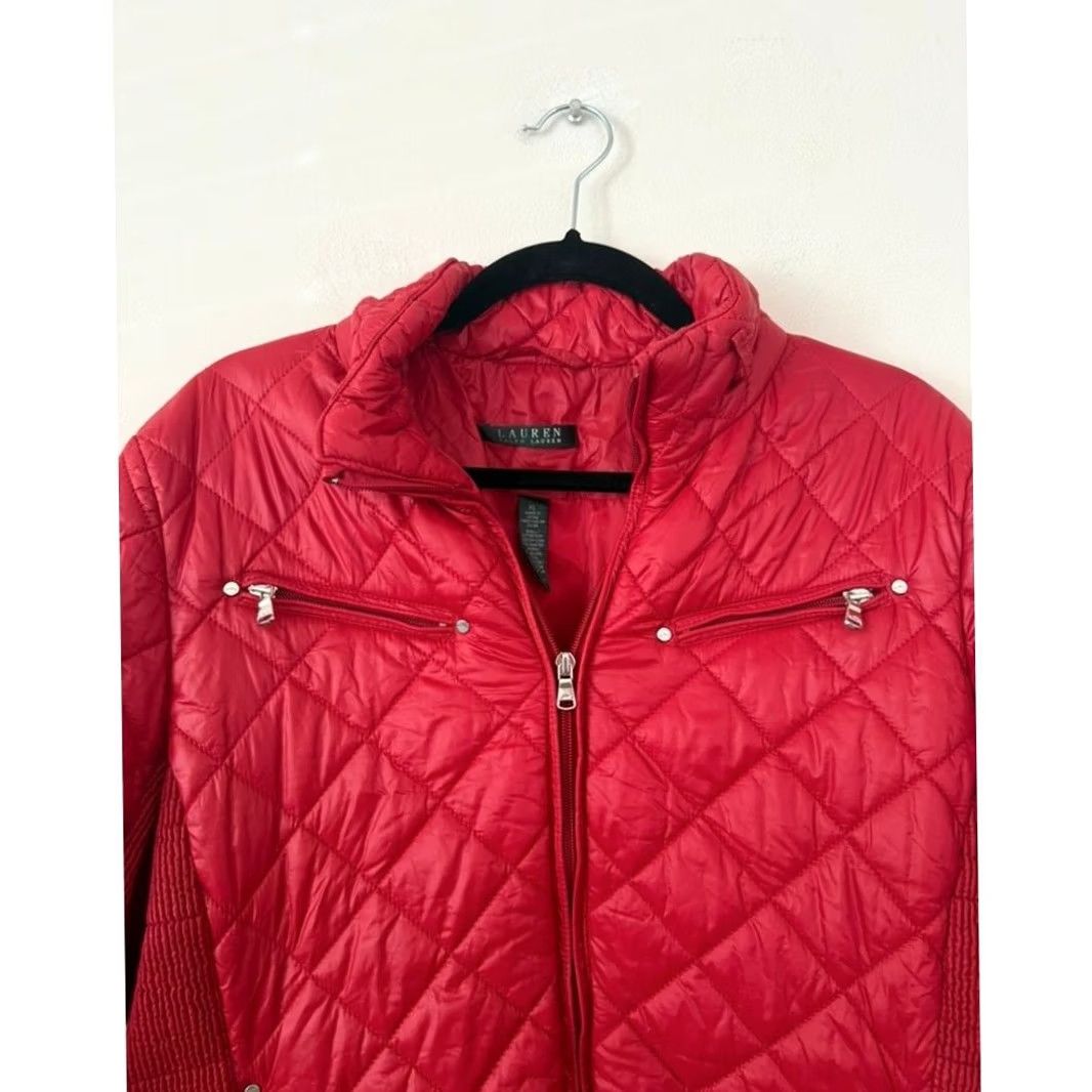 Ralph Lauren Ralph Lauren Red Quilted Puffer Full-Zip Lightweight Jacket XL Women’s Pocketed - Nylon - Basic Jacket Size XL / US 12-14 / IT 48-50 - 5 Thumbnail