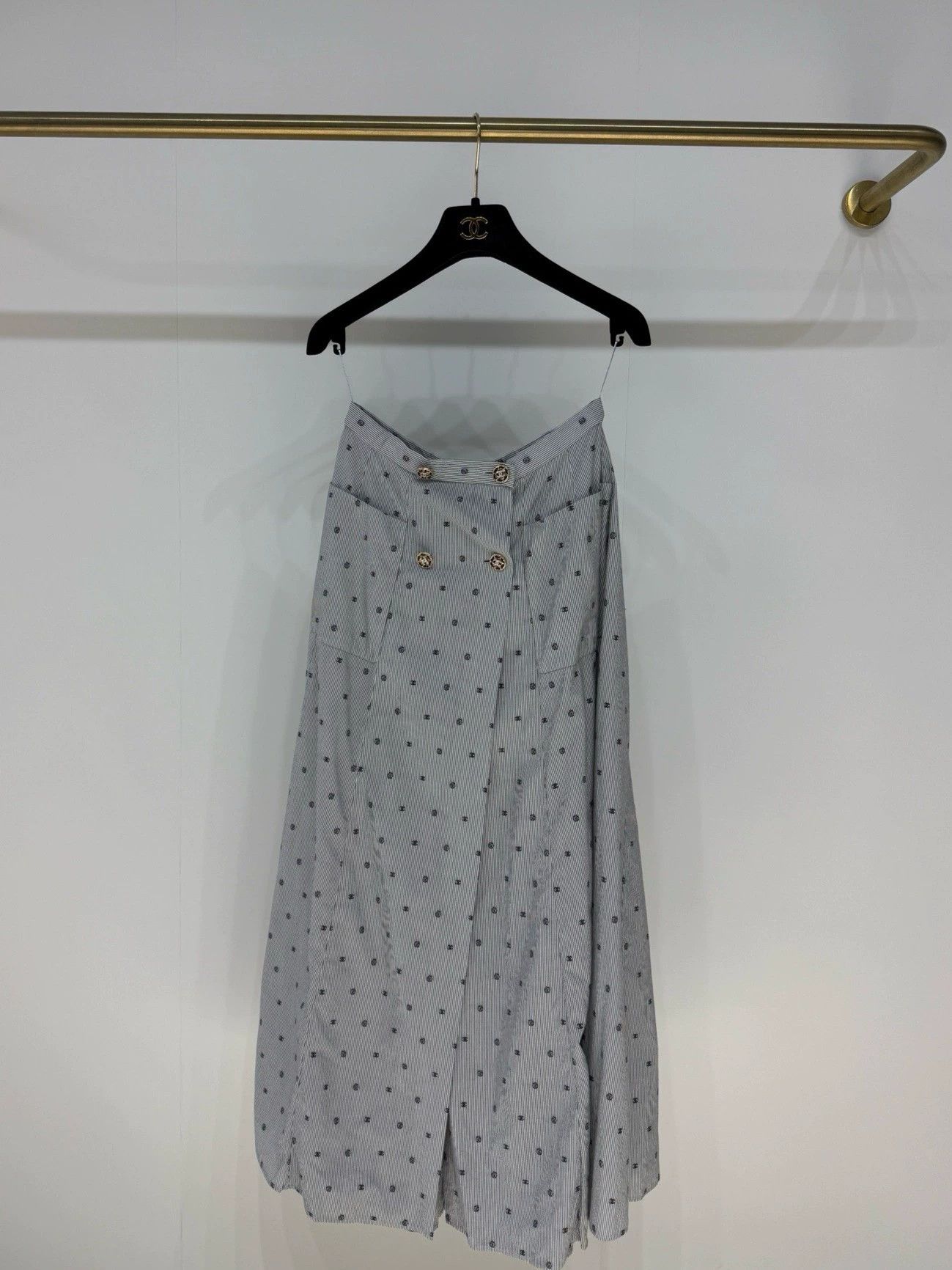 Chanel Chanel 22S Polka Dot Stripe Skirt - dmc Size US 36 / EU 52 - 1 Thumbnail