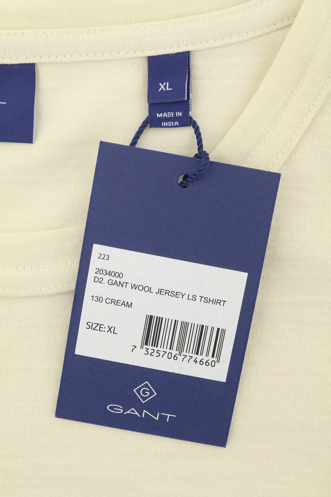 Gant WOOL JERSEY XL Cream Crew Neck Long Sleeve 87484 Size US XL / EU 56 / 4 - 6 Thumbnail