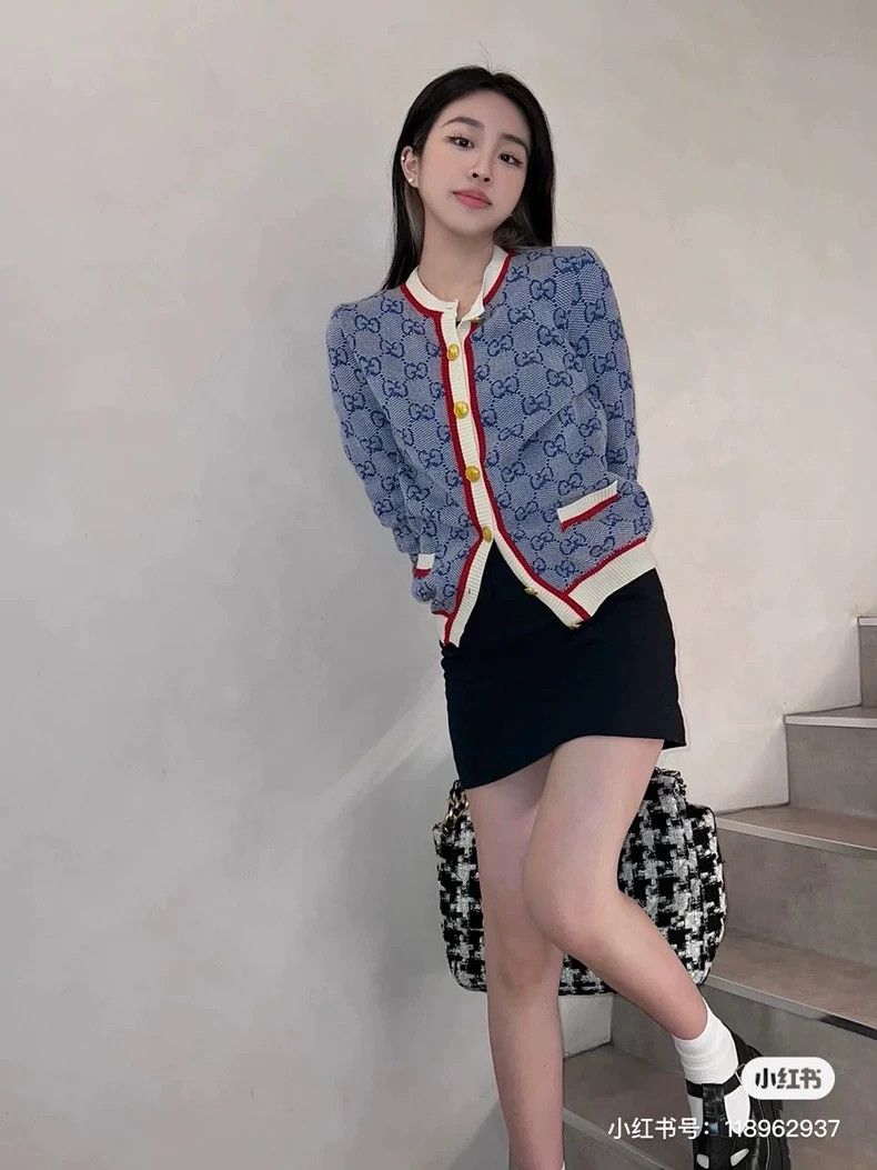 Gucci Gucci Blue double G old flower full print knitted cardigan Size US S / EU 44-46 / 1 - 7 Thumbnail