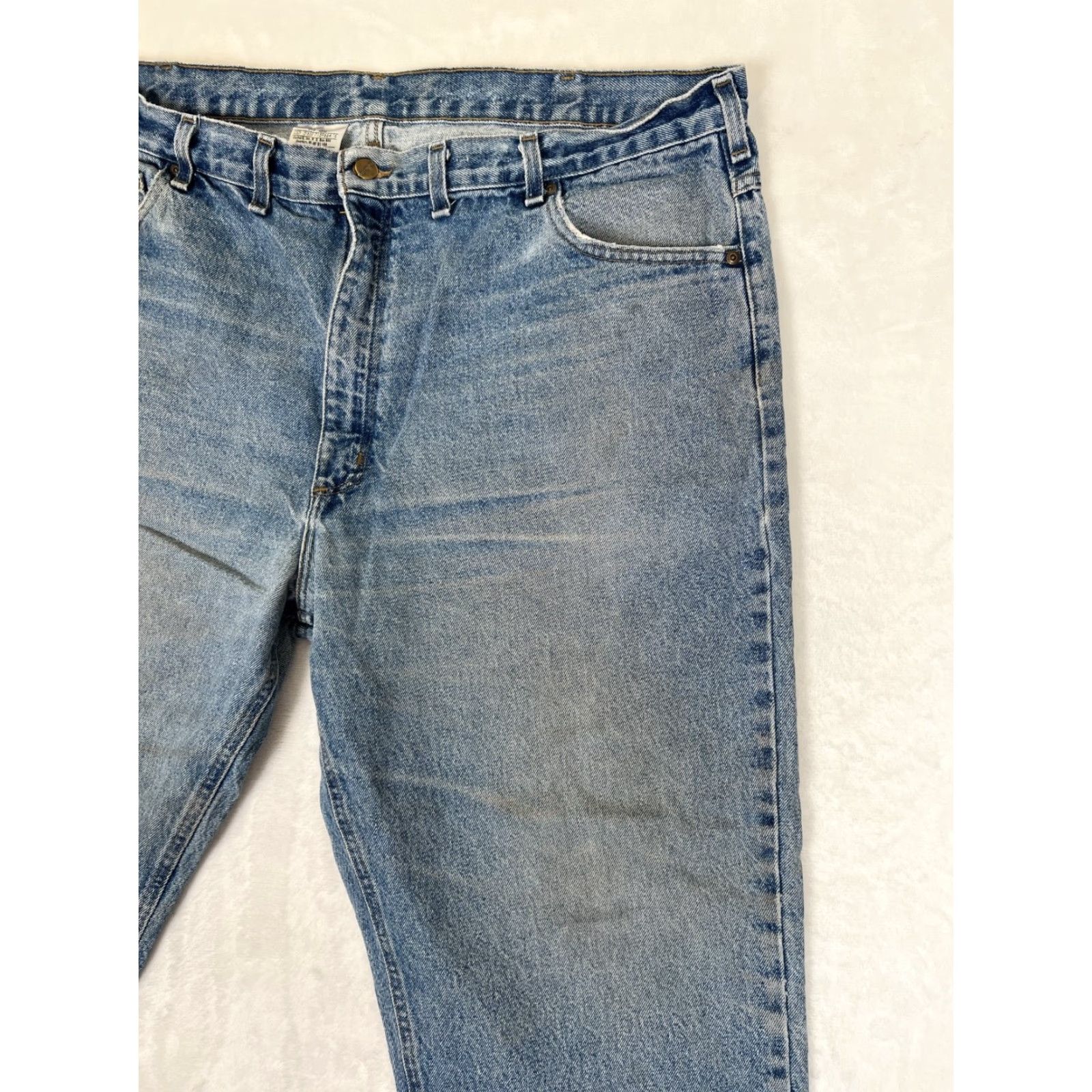 Carhartt VINTAGE Carhartt B160 DST Jeans Mens 42x30 Distressed Denim Leather Tag Workwear Size US 42 / EU 58 - 4 Thumbnail
