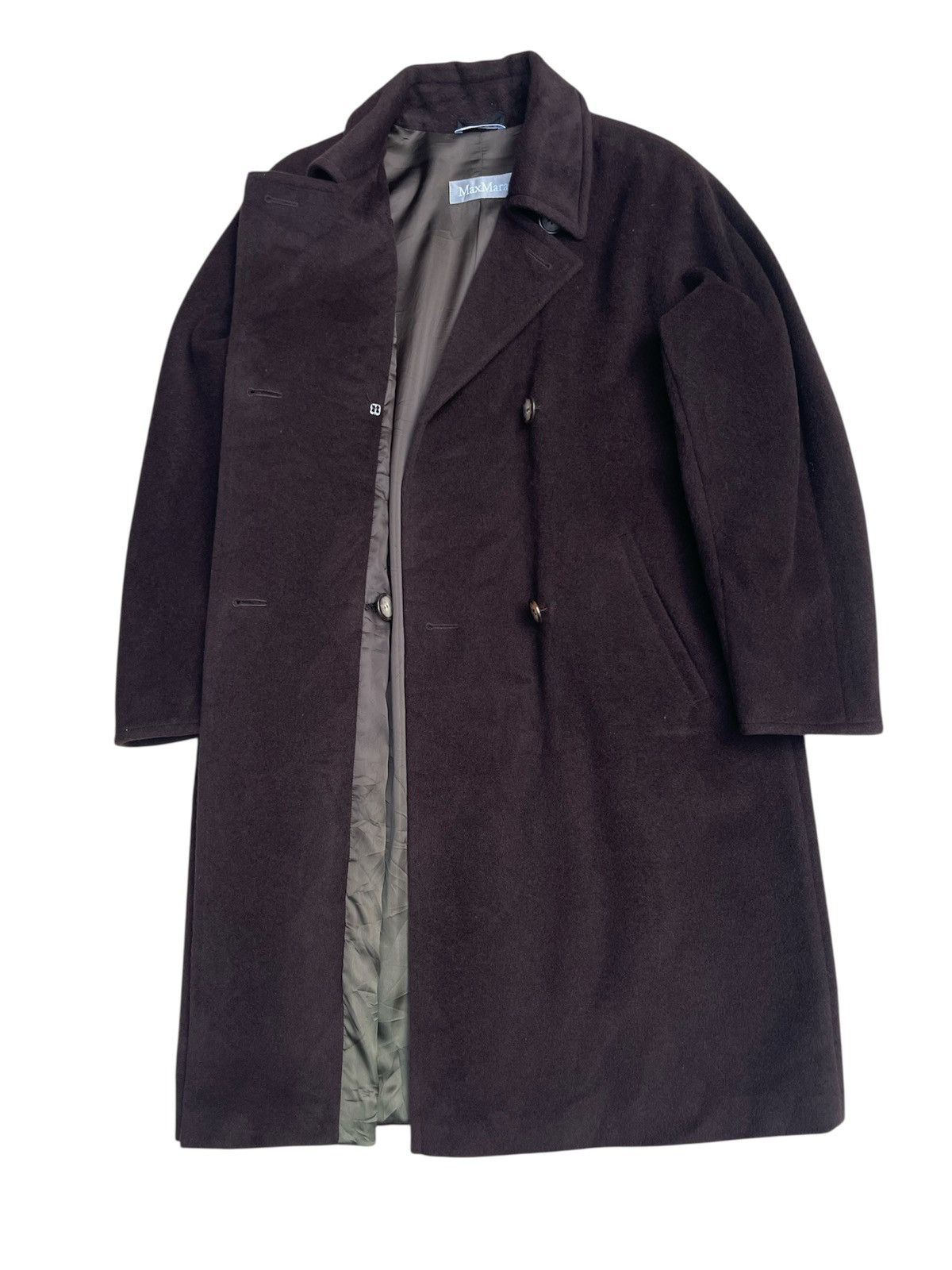 Max Mara Max Mara Dark Purple Wool Coat - Double Breasted Size L / US 10 / IT 46 - 3 Thumbnail