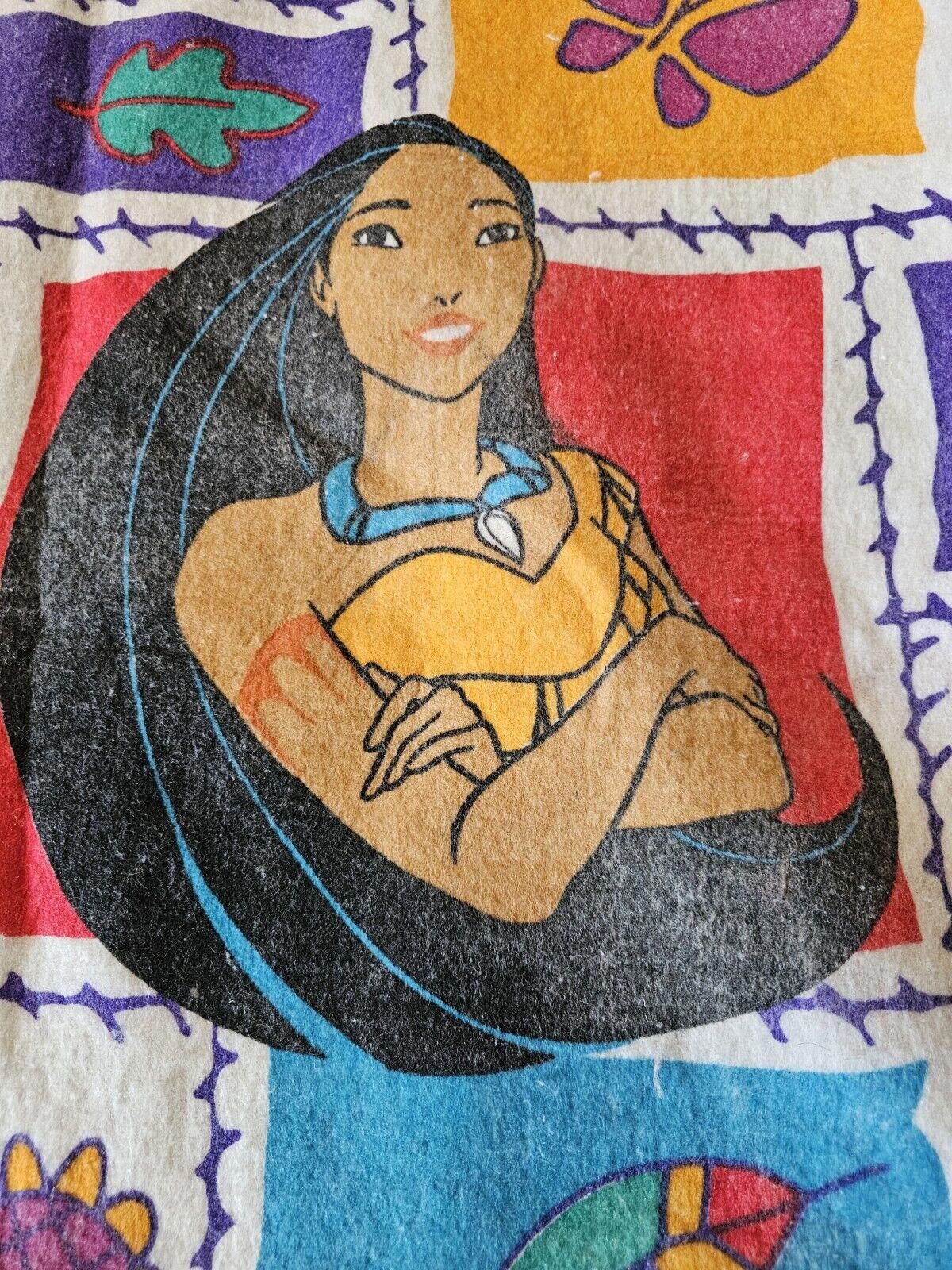 Disney Disney Pocahontas APPROX 88x72 Blanket Vtg Polyester Acrylic Size ONE SIZE - 2 Thumbnail