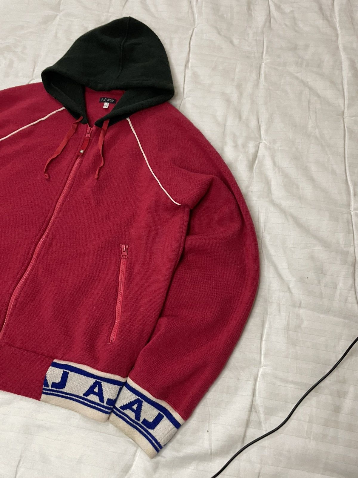 Armani Vintage Rare Archive Armani Jeans Knighted Zip Hoodie Size US L / EU 52-54 / 3 - 2 Thumbnail