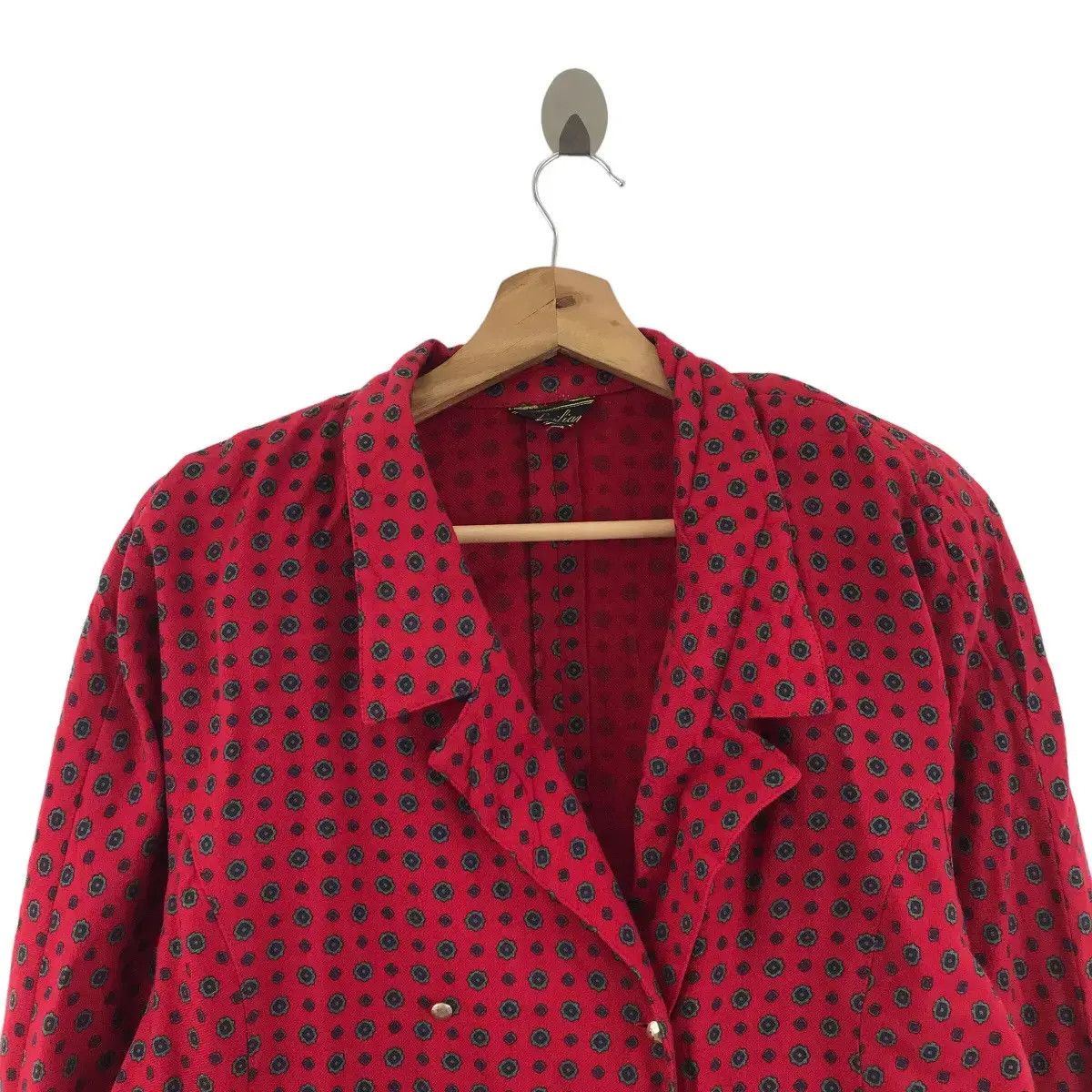 Vintage LEILIAN Japanese Brand Polca Dot Design Red Wool Blazer Coat Size US M / EU 48-50 / 2 - 4 Thumbnail