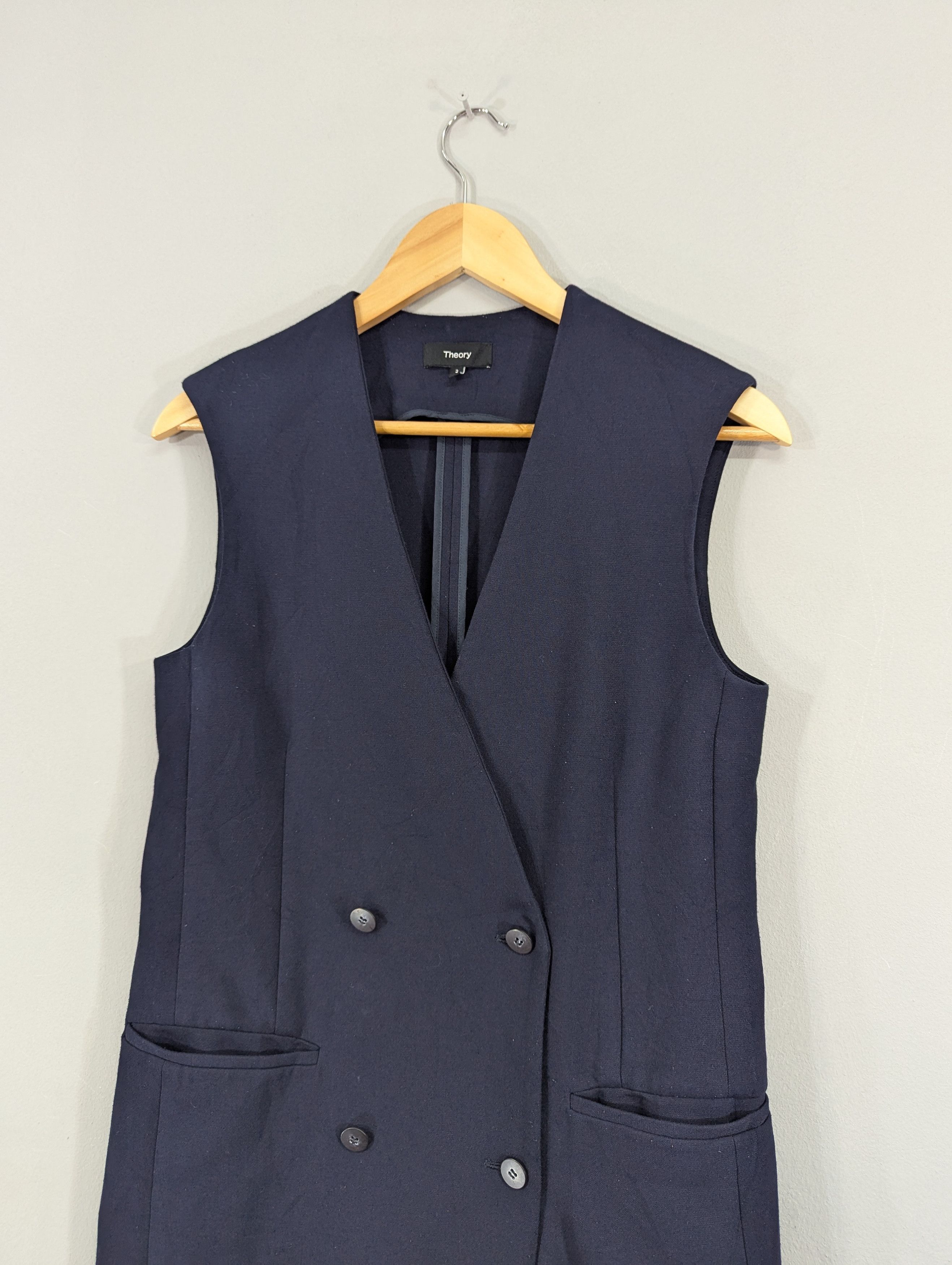 Theory Theory Seam Vest Double Breasted Sleeveless Coat Jacket Size XS / US 0-2 / IT 36-38 - 2 Thumbnail