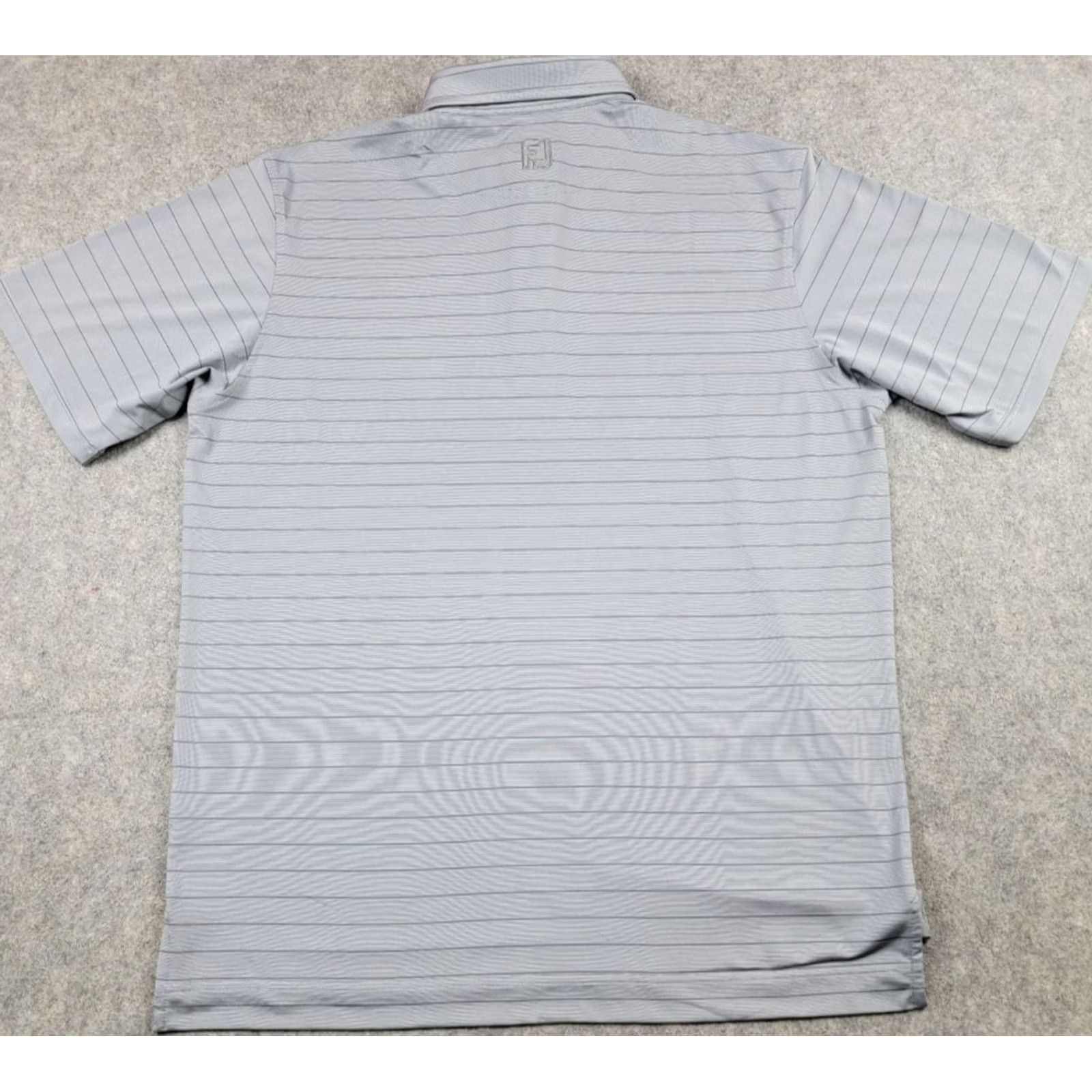 Footjoy FootJoy Golf Polo Shirt Mens Large Gray Stripe Short Sleeve Polo Outdoor Sports Size US L / EU 52-54 / 3 - 6 Thumbnail