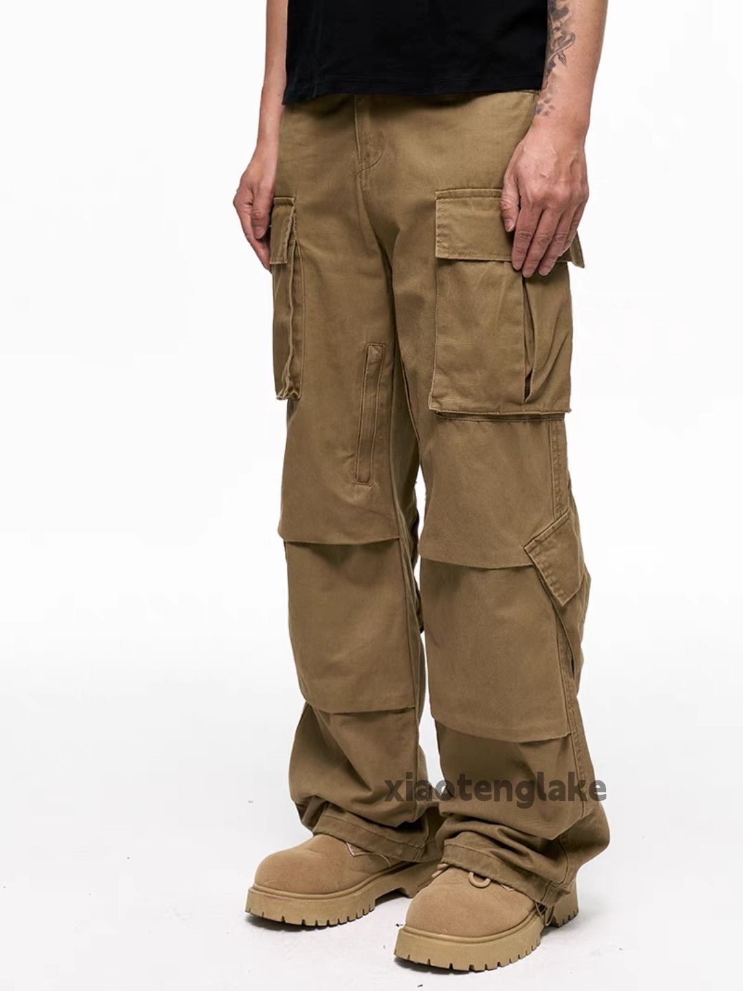 Designer × Japanese Brand × Vintage Unisex washed faded cleanfit pleated cargo pants Size US 30 / EU 46 - 2 Thumbnail