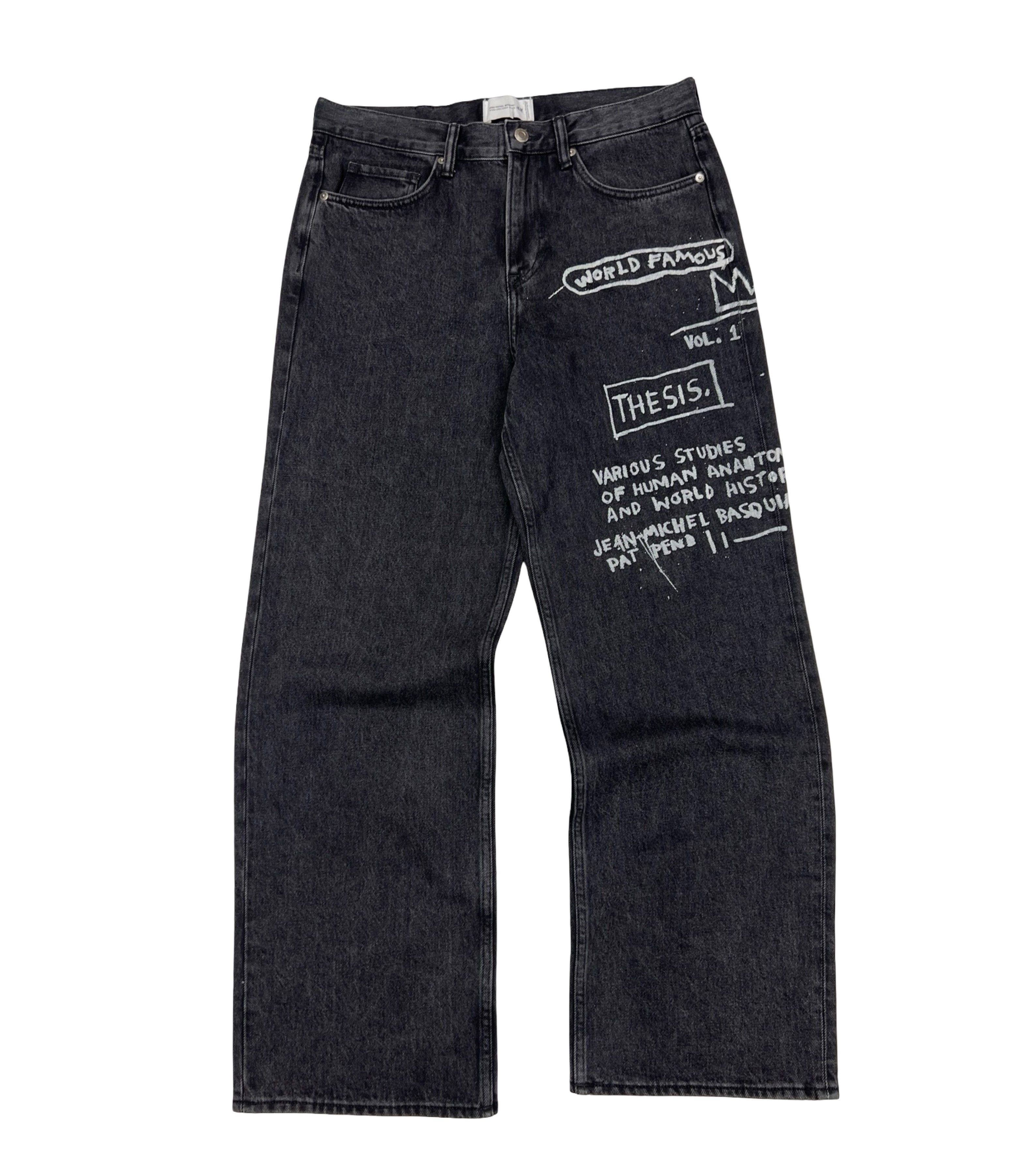 H&M Jean Michel Basquiat Who Decides War Wide Denim Jeans