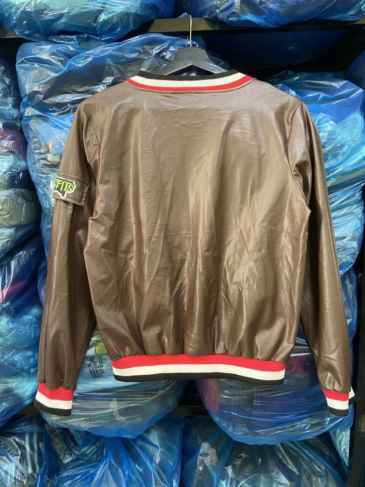 Other Vintage Strut Brown Bomber Jacket Patches Spectacle Varsity Size US S / EU 44-46 / 1 - 5 Thumbnail