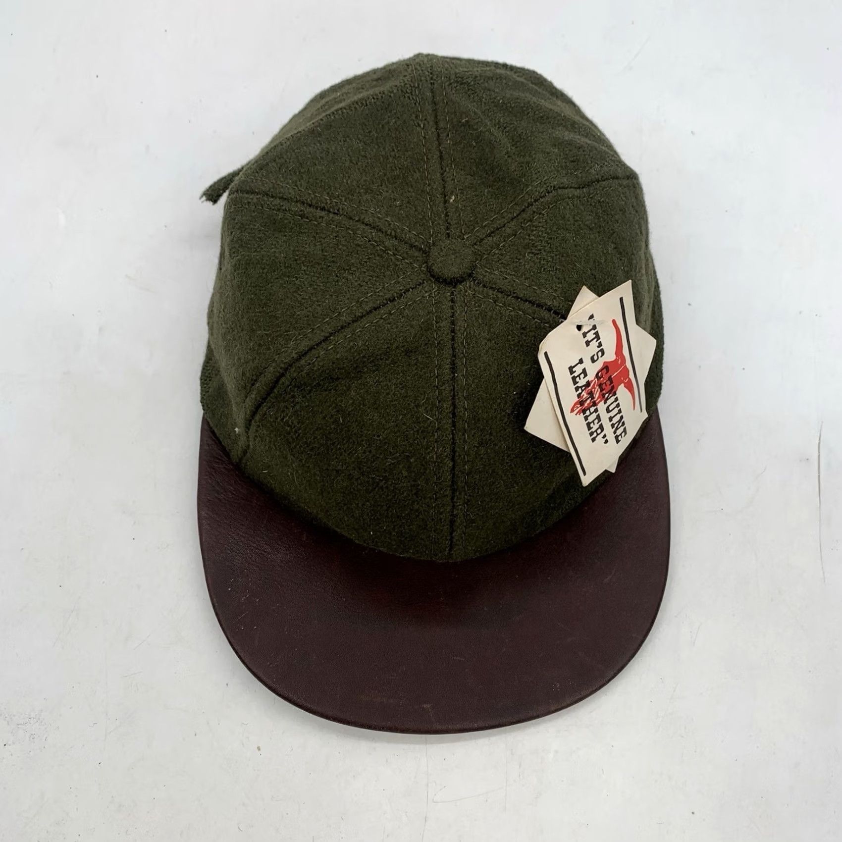 American Eagle Outfitters VINTAGE American Eagle Outfitters Hat Cap Adjustable Strap Wool Made USA NEW Mens Baseball Cap Green Suede Wool Twill Size ONE SIZE - 3 Thumbnail