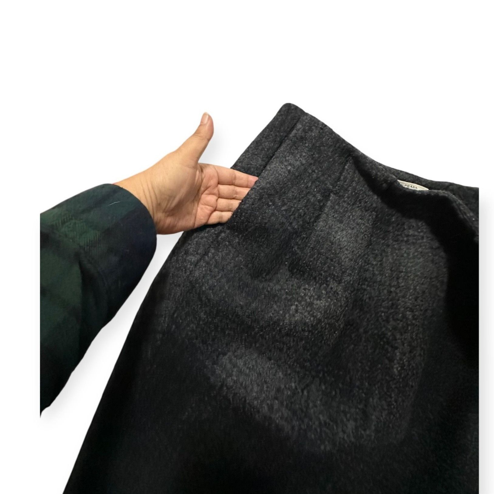 Prada Prada FW2009 Gray Plaid Wool Pencil Skirt IT 46 Made in Ital Size 32" / US 10 / IT 46 - 8 Thumbnail