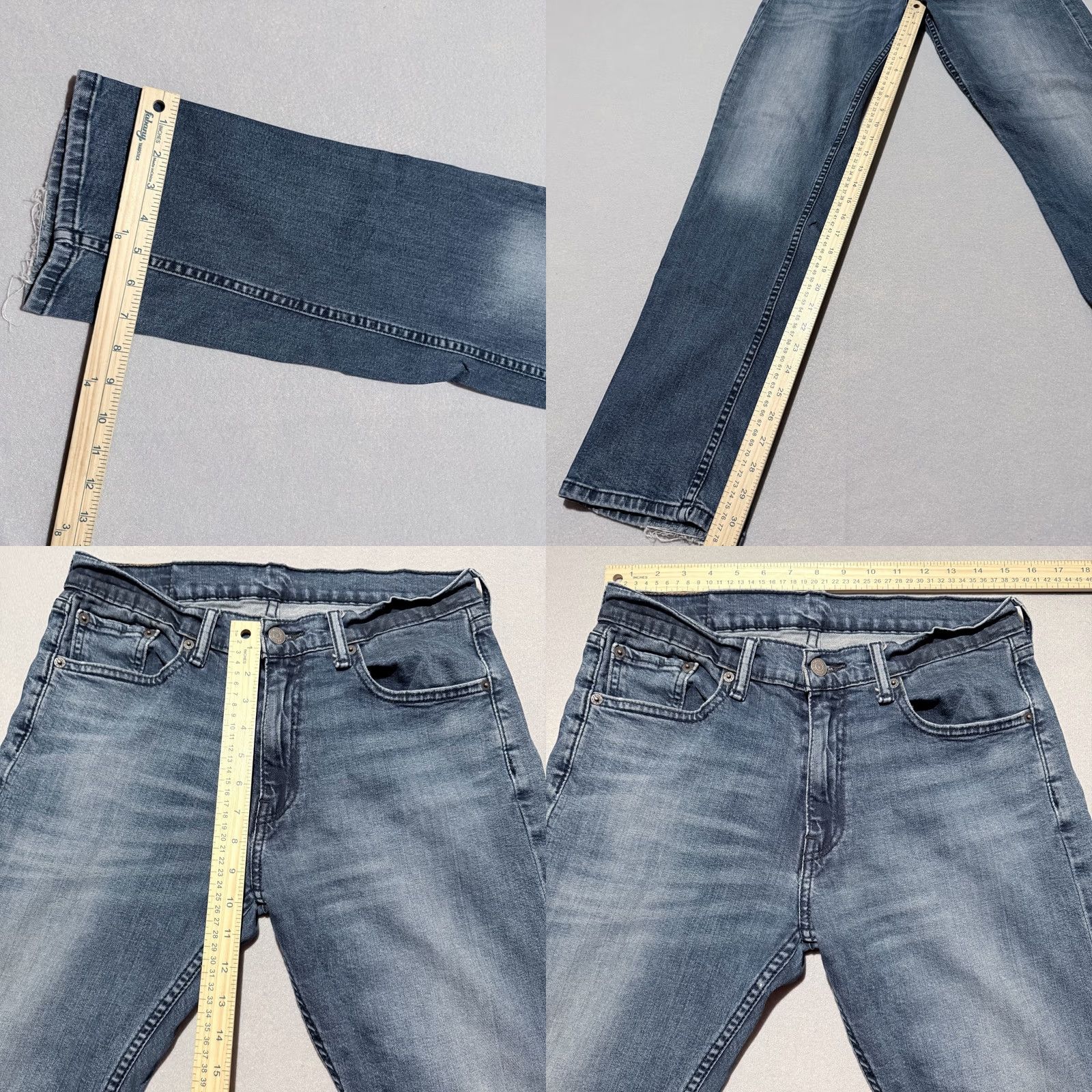 Levi's Levi's 513 Jeans Slim Straight Men's Blue Denim Mid-Rise Zip Fly - 31X32 | Levi's Slim Straight Jeans 513 Men Blue Denim Mid-Rise Zip Fly 31 32 Size US 31 - 9 Thumbnail