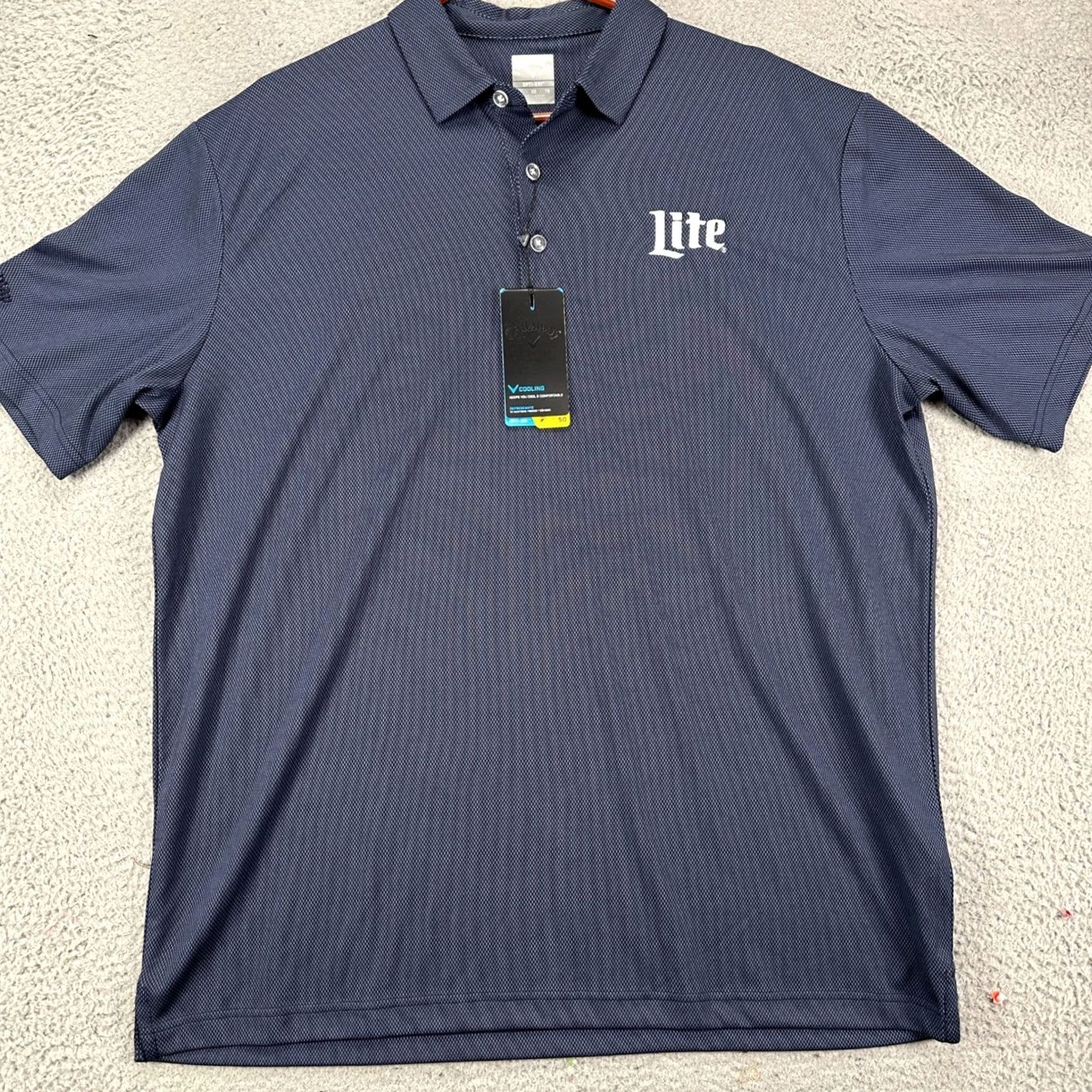 Callaway VINTAGE Callaway Opti-Dri Cooling Shirt Golf Polo Mens XL Blue Rugby Short Sleeve NEW Size US XL / EU 56 / 4 - 3 Thumbnail