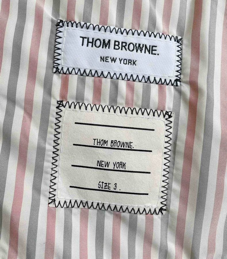 Thom Browne Thom Browne Blue cotton jacket with four stripes Size US L / EU 52-54 / 3 - 5 Thumbnail