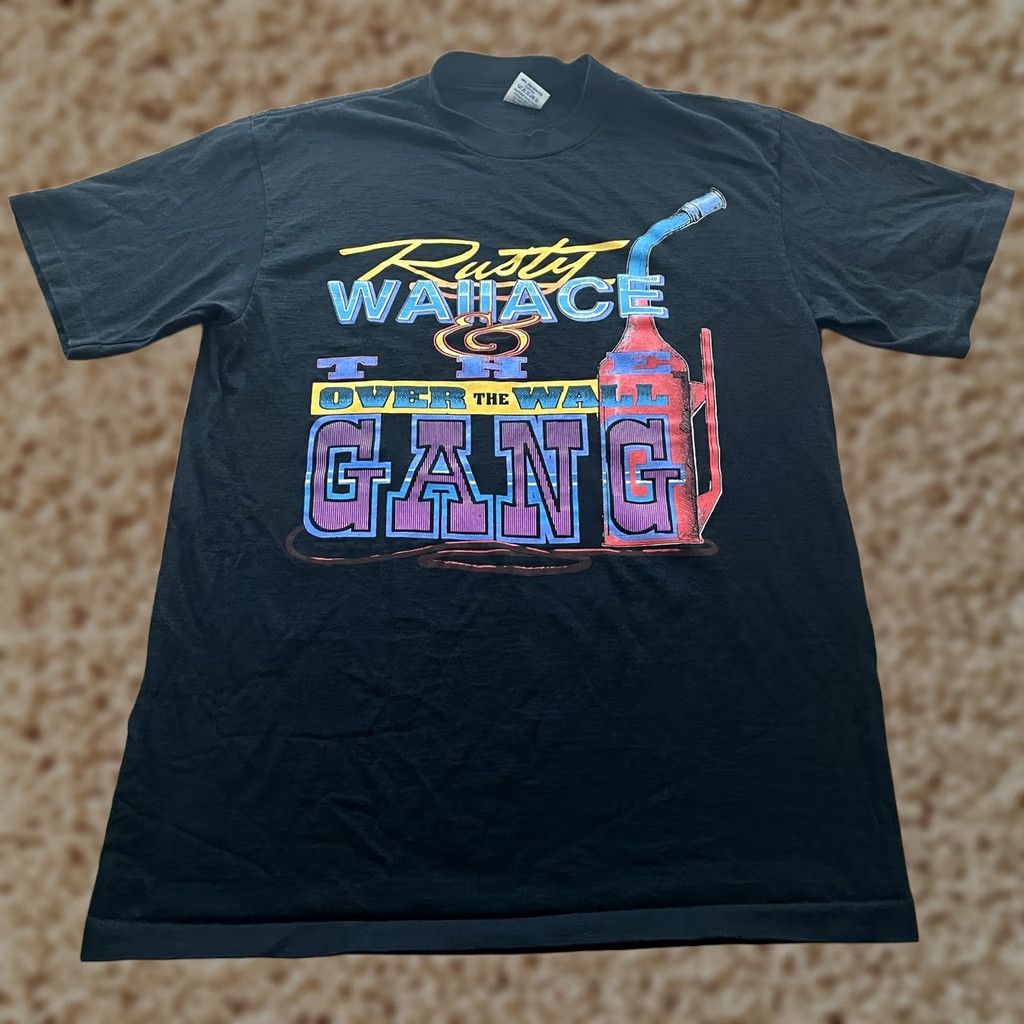 Vintage VINTAGE Rusty Wallace Shirt Mens L Black Over The Wall Gang Racing 90s USA Size US L / EU 52-54 / 3 - 1 Thumbnail