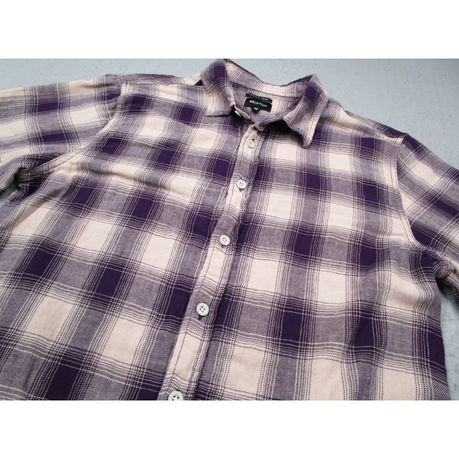 Brixton Brixton Button-Up Shirt Mens Medium Purple Check Flannel Long Sleeve Casual Size US M / EU 48-50 / 2 - 2 Thumbnail