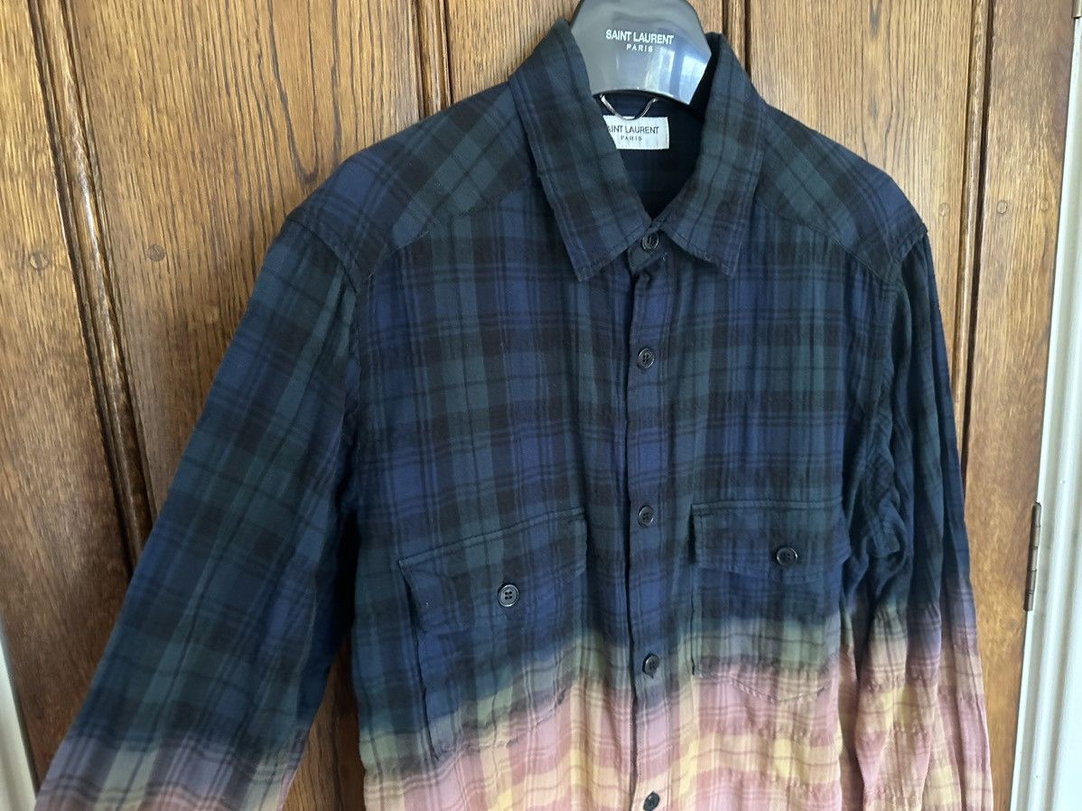 Saint Laurent Paris SS16 Saint Laurent surf sound bleached flannel 2 tone Hedi Size US L / EU 52-54 / 3 - 13 Thumbnail