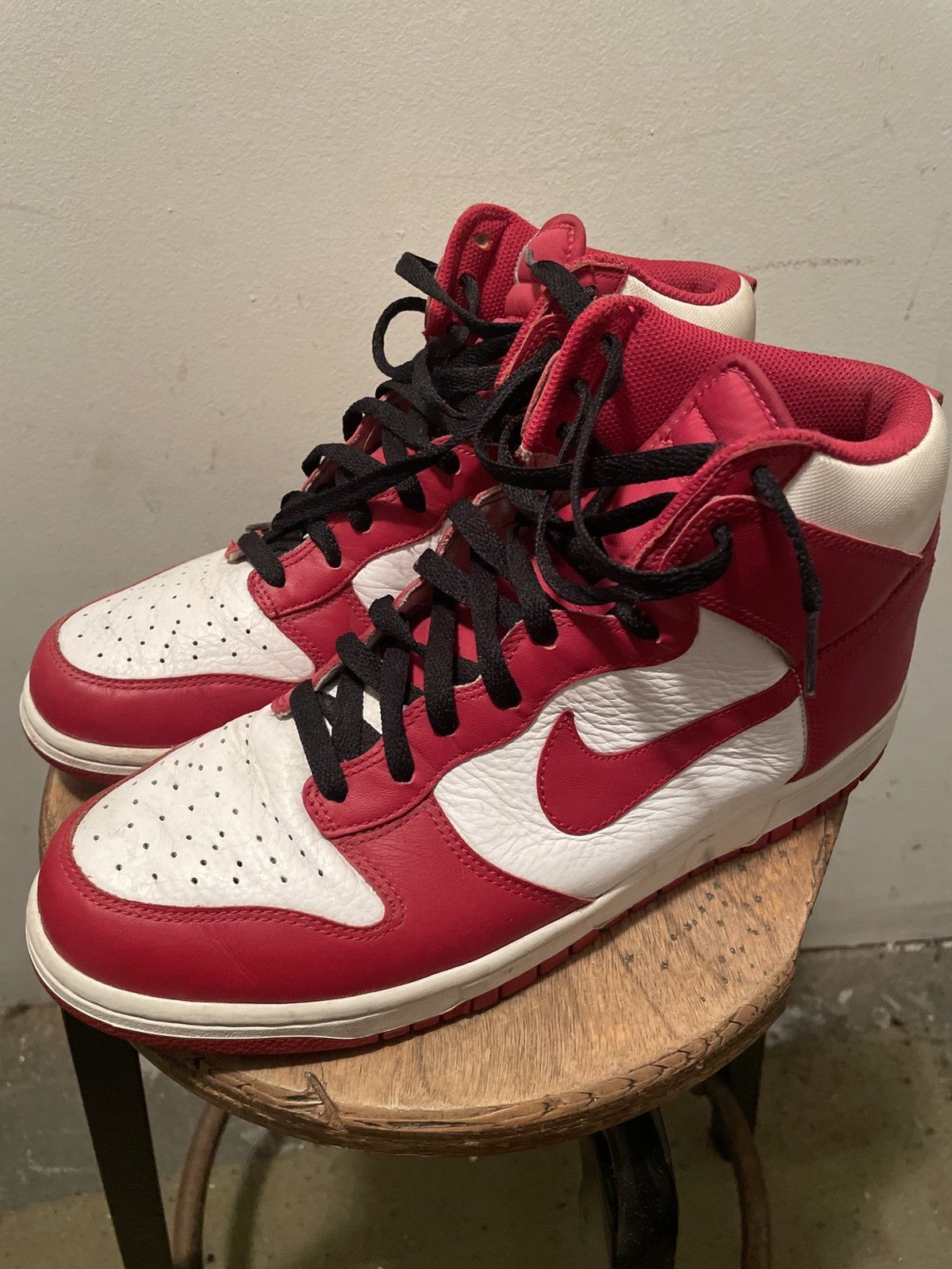 image of 2009 Nike Dunk High St Johns University Red Shoes in White/Red, Men's (Size 11.5)
