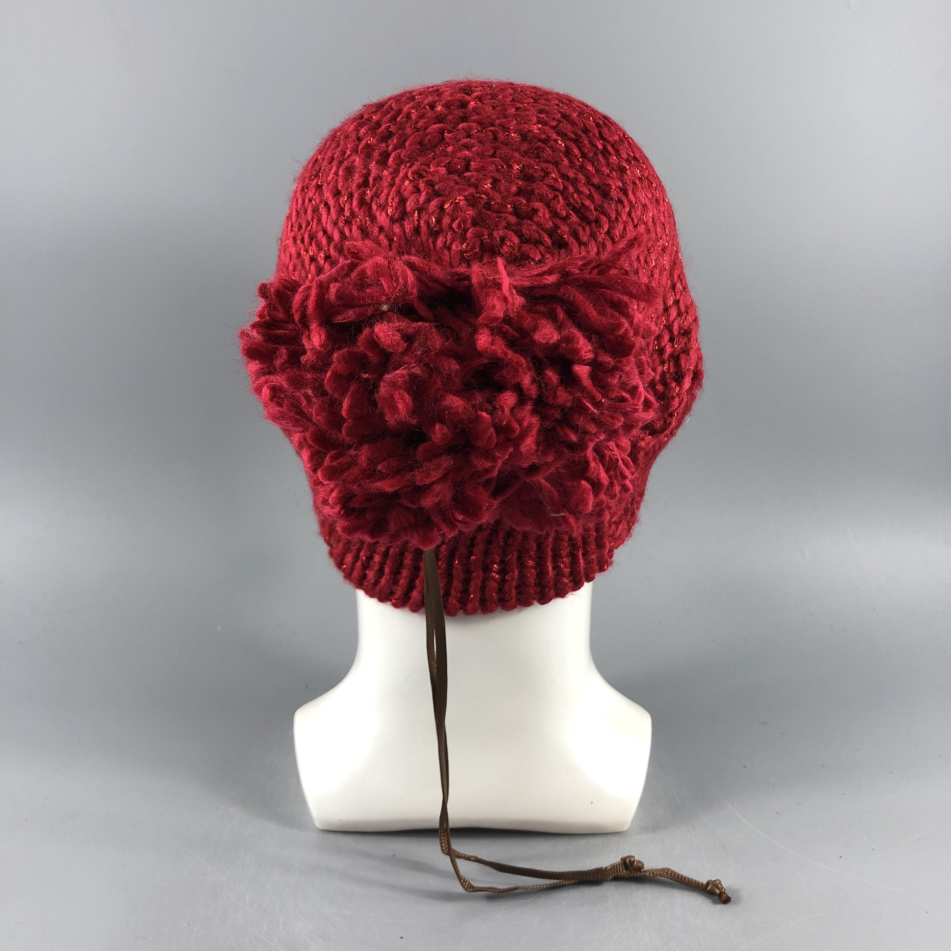 Vintage Womens Wording PomPom Beanie Snow Hat Snow Cap -D645 Size ONE SIZE - 3 Thumbnail