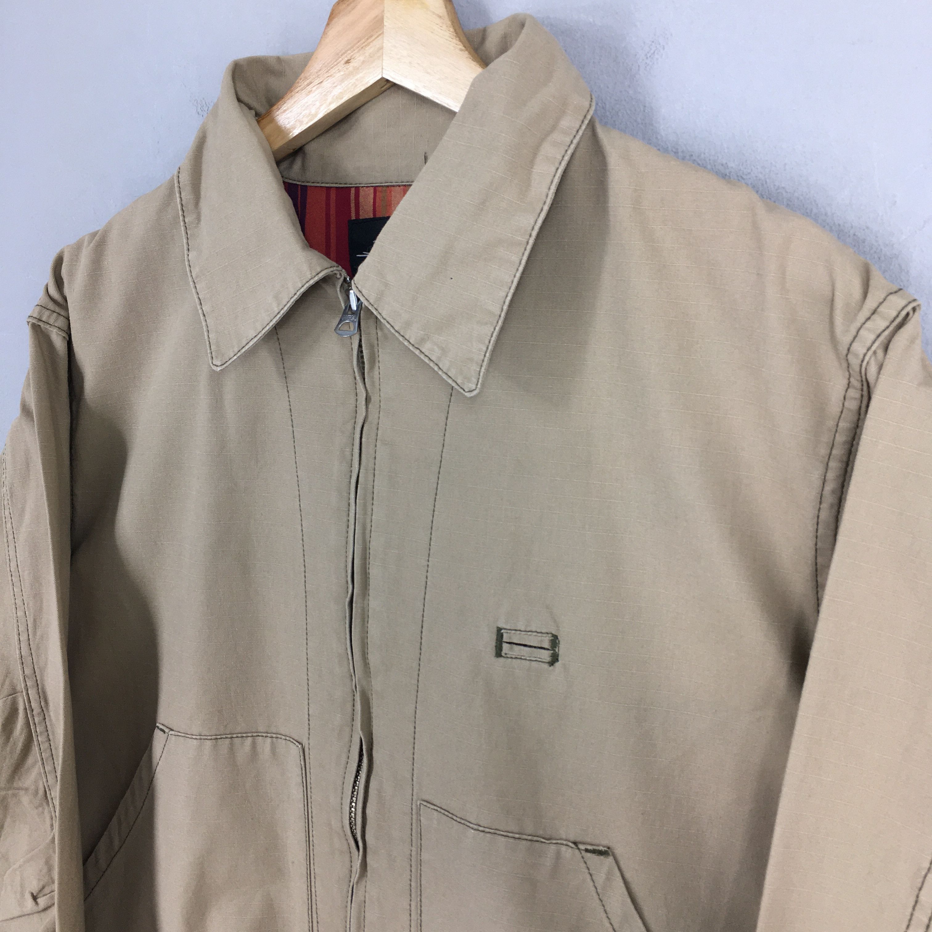 Post Overalls Vintage 90's Post Overall Worker Beige Jacket Large Size US L / EU 52-54 / 3 - 3 Thumbnail