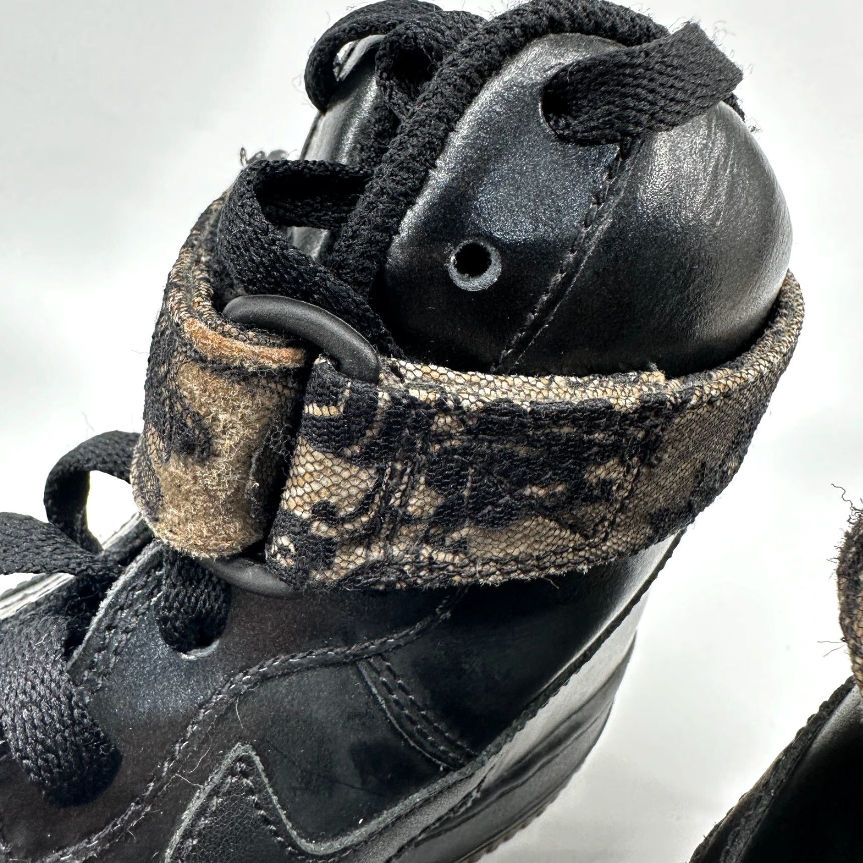 Nike Nike Air Force 1 Sneaker Athletic Black Women's 10 Lace Up High Top - Leather Rubber Comfort Classic 334031-003 Size L / US 10 / IT 46 - 5 Thumbnail