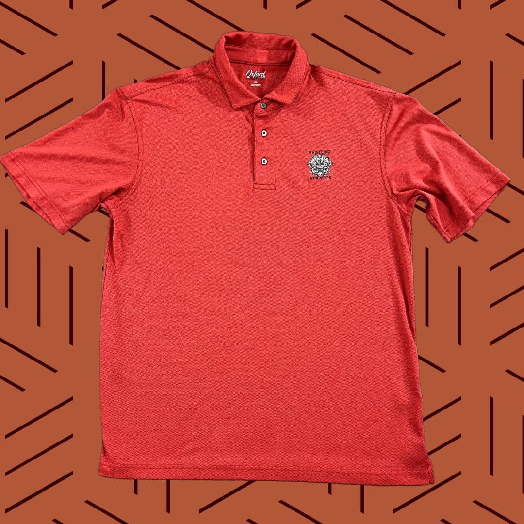 Vintage WHISTLING STRAITS Shirt Mens Extra Large Red Oxford Performance Golf S/S Size US XL / EU 56 / 4 - 1 Thumbnail