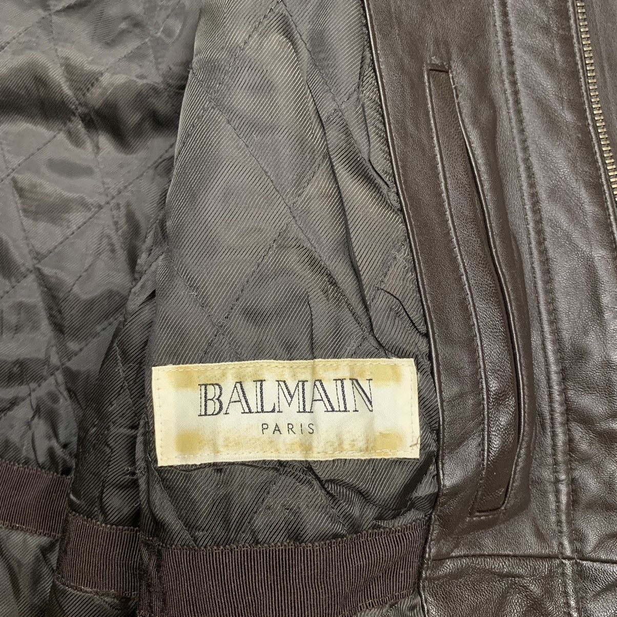 Balmain × Vintage Vintage 90s balmain paris coat leather jacket Size US M / EU 48-50 / 2 - 8 Thumbnail