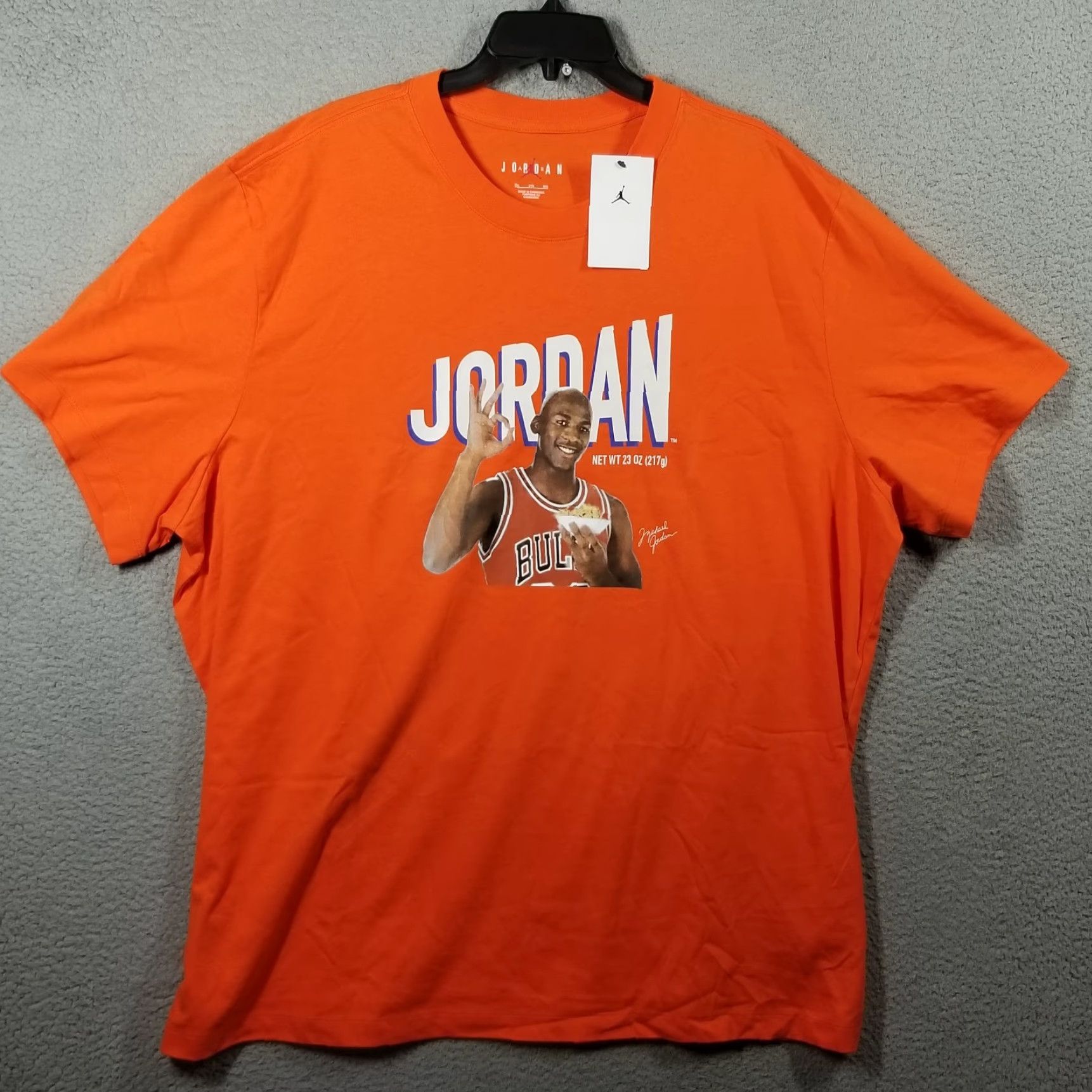 Nike Nike Air Jordan MVP Wheaties T-Shirt Mens 3XL Orange Crew Neck Short Sleeve Graphic Print Retro 80s 90s Size US XXL / EU 58 / 5 - 2 Thumbnail