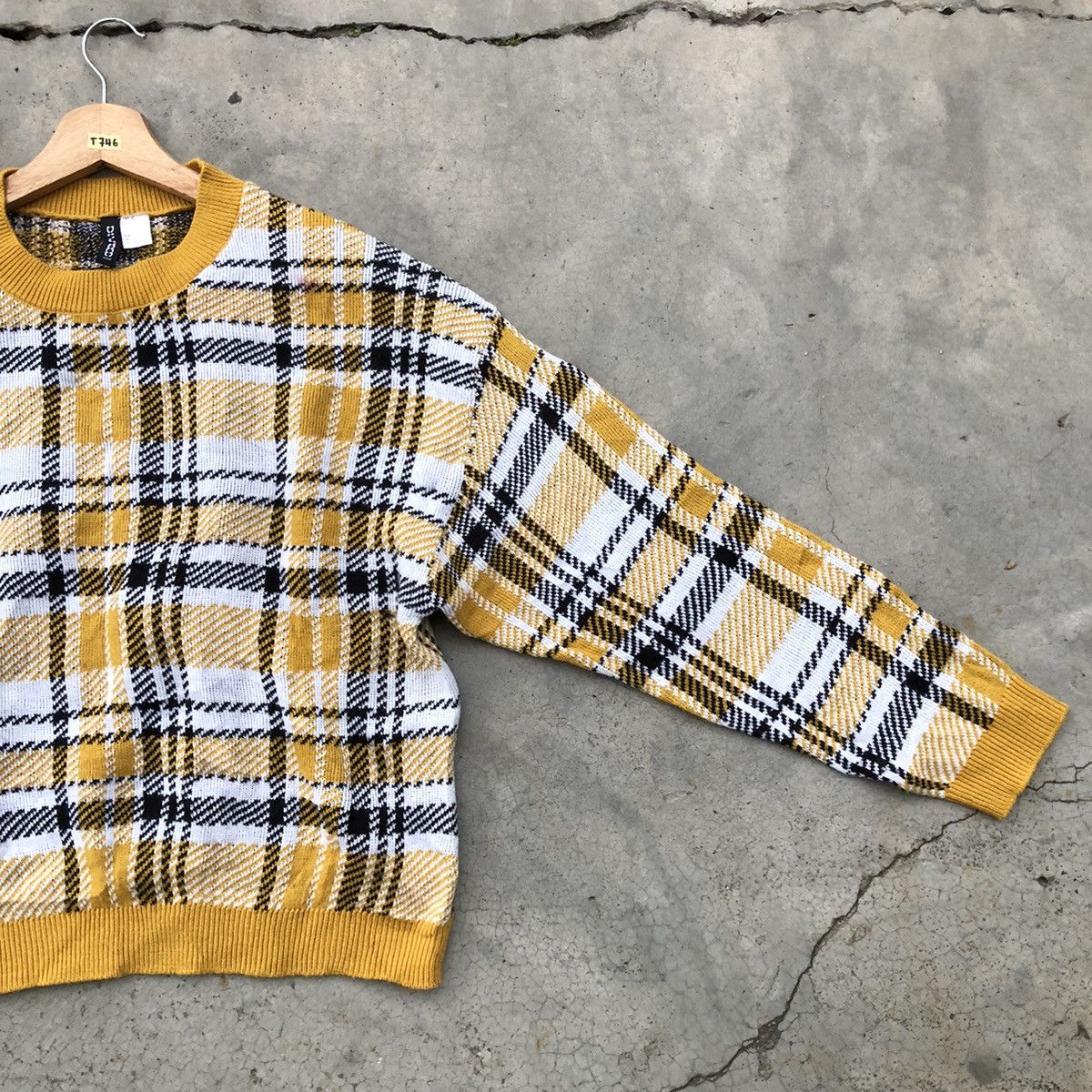 Japanese Brand 🔴Vintage Divided Knitt Pullover checkered Pattern Sweater Size US L / EU 52-54 / 3 - 3 Thumbnail
