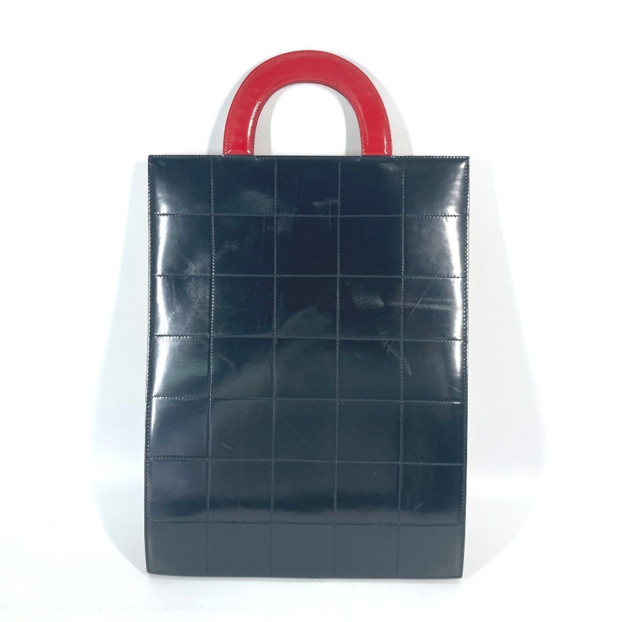 Chanel Mademoiselle Coco Chanel Tote Bag Handbag Patent Leather Women's Red G-240325-46