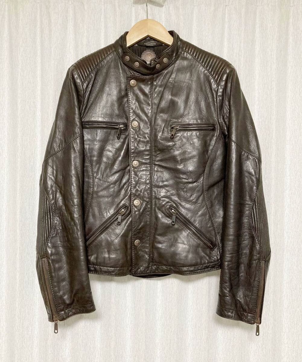 Santacroce Santacroce Brown Sheepskin Biker Leather Jacket Size US S / EU 44-46 / 1 - 1 Thumbnail