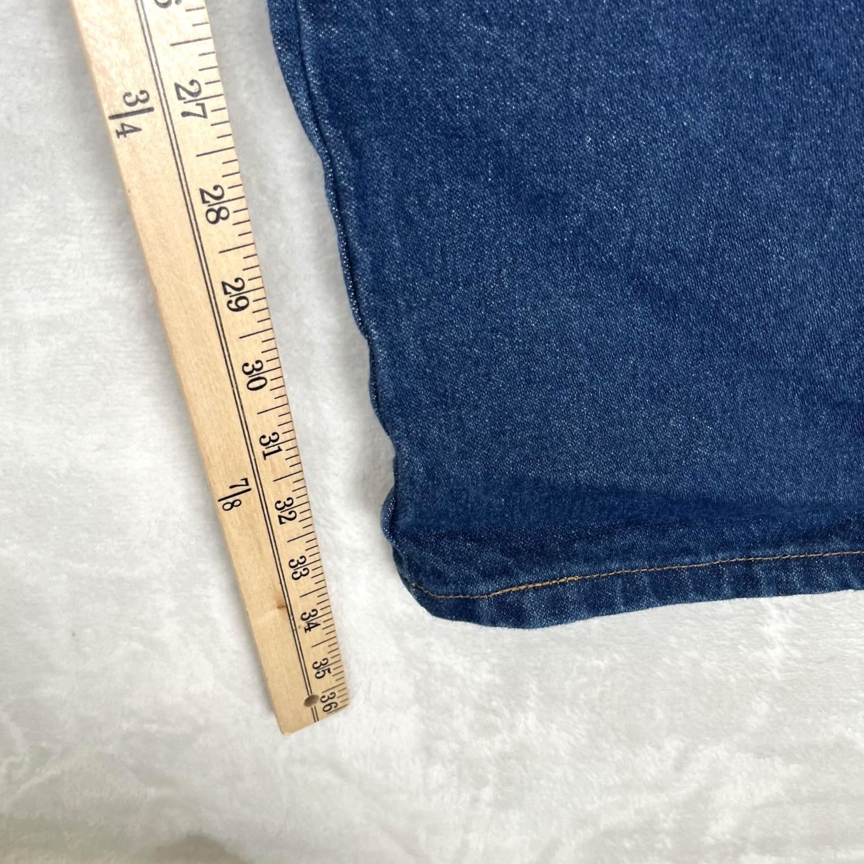 Wrangler VINTAGE Wrangler Jeans Womens 11x34 High Rise Straight Denim Blue Dark Wash Jeans Size 32" / US 10 / IT 46 - 3 Thumbnail