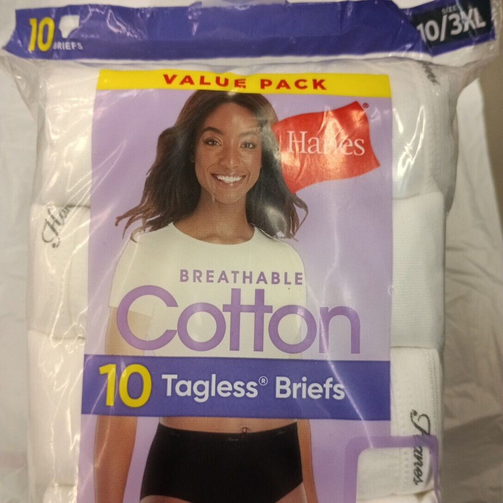 Hanes Hanes Womens 10-Pack Briefs Underwear Size 10/3XL White Size ONE SIZE - 5 Thumbnail