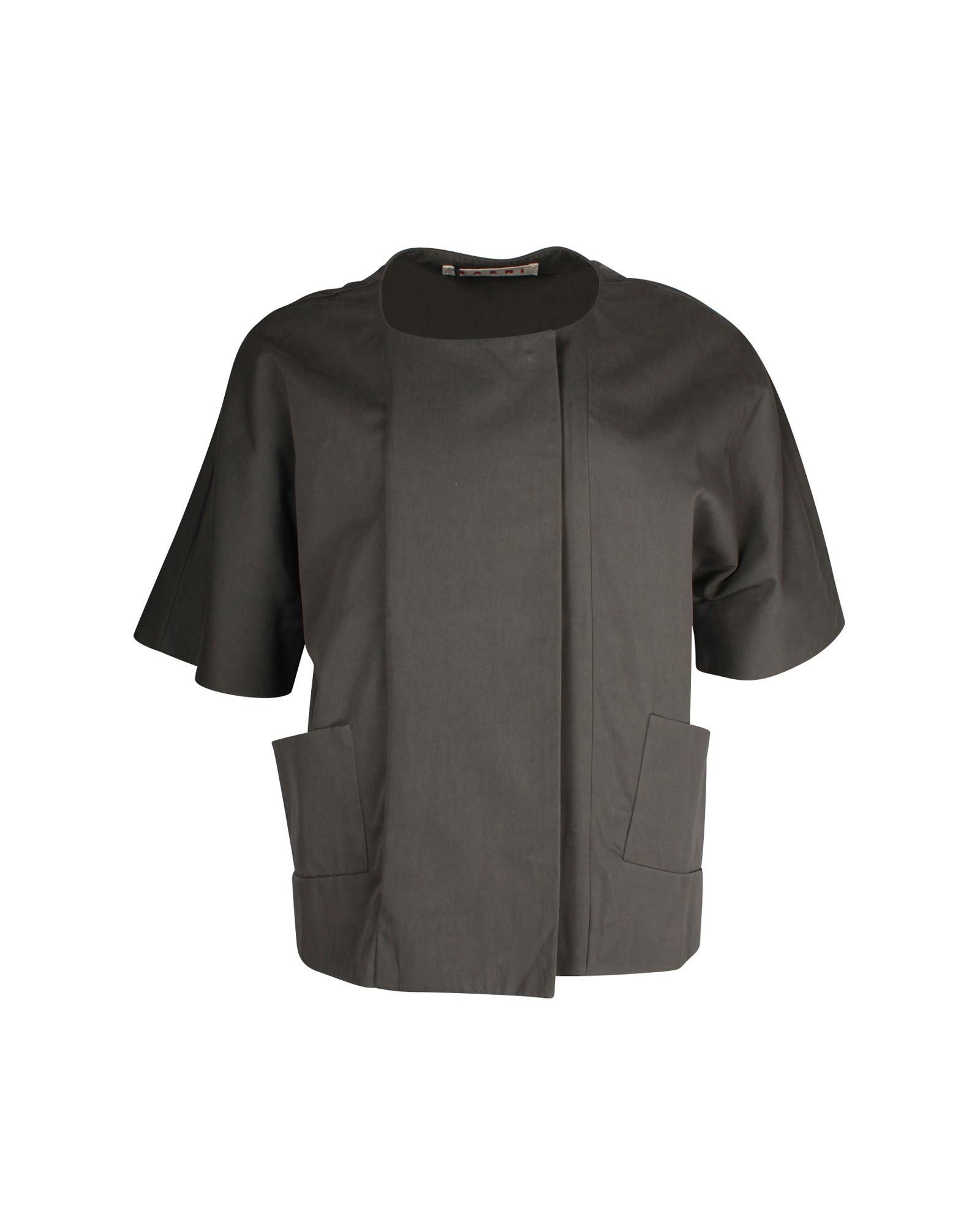 Image of Marni Grey Cotton Short Sleeve Top, Women's (Size Small)